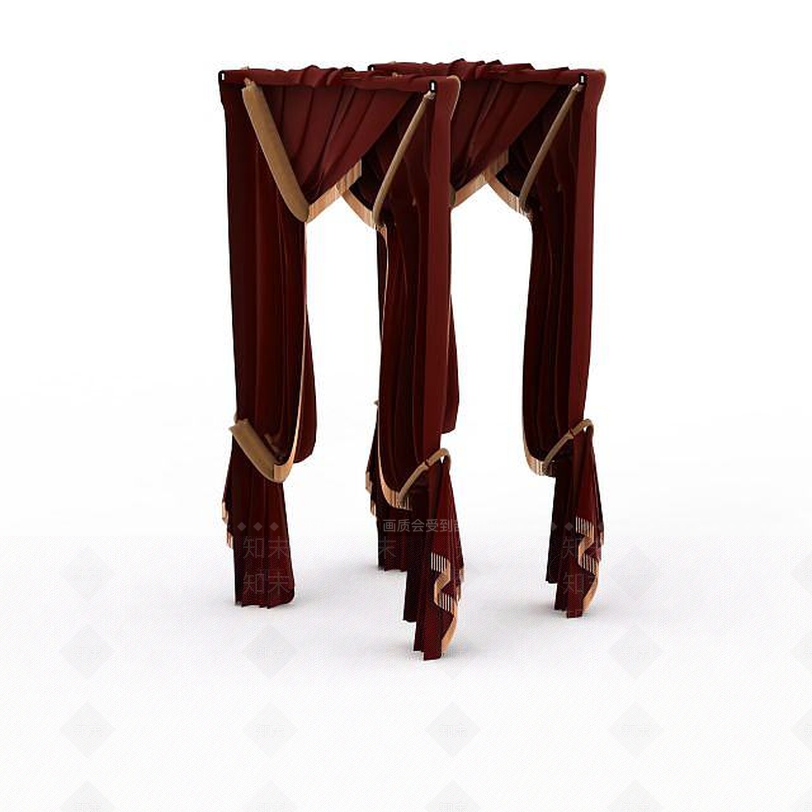 美式窗帘3D模型下载【ID:1197644024】