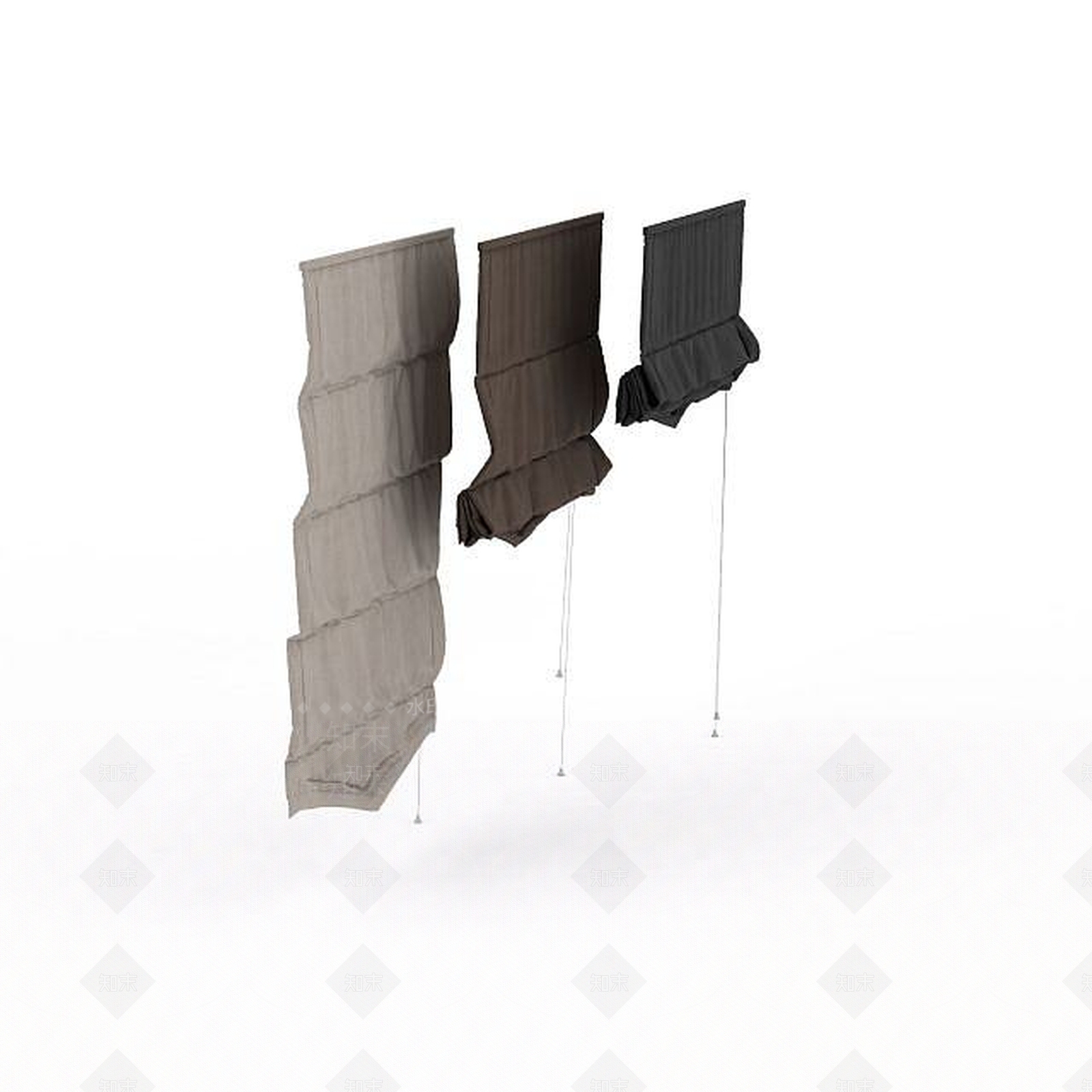 现代办公室遮光窗帘3D模型下载【ID:1197646110】