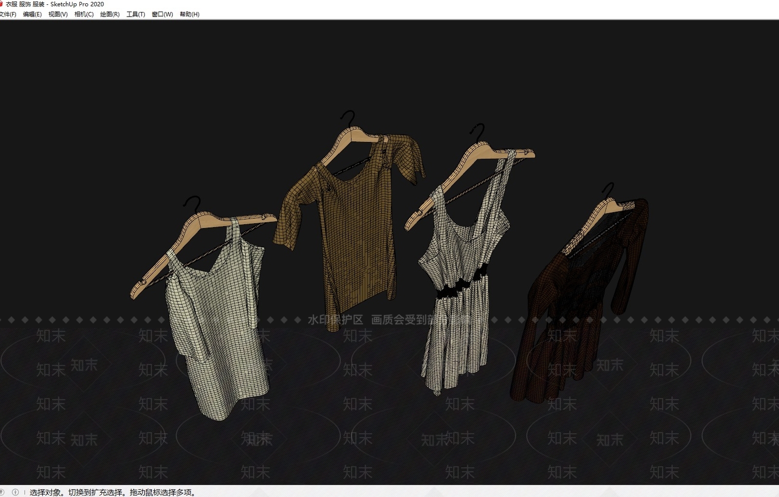 衣服SU模型下载【ID:1197646456】