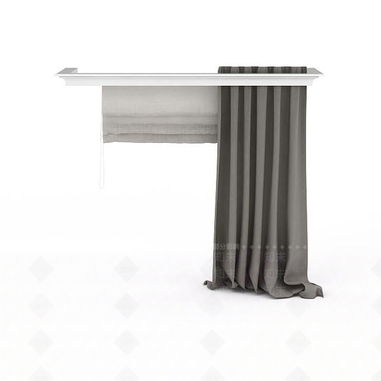 现代落地隔音窗帘3D模型下载【ID:1197646285】