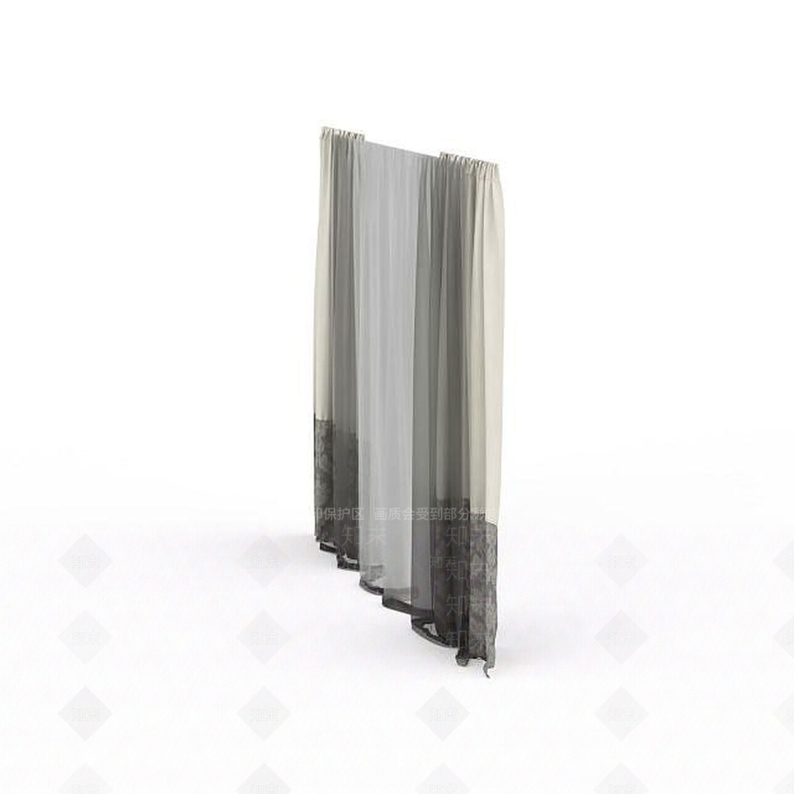 现代经典落地窗帘3D模型下载【ID:1197646384】