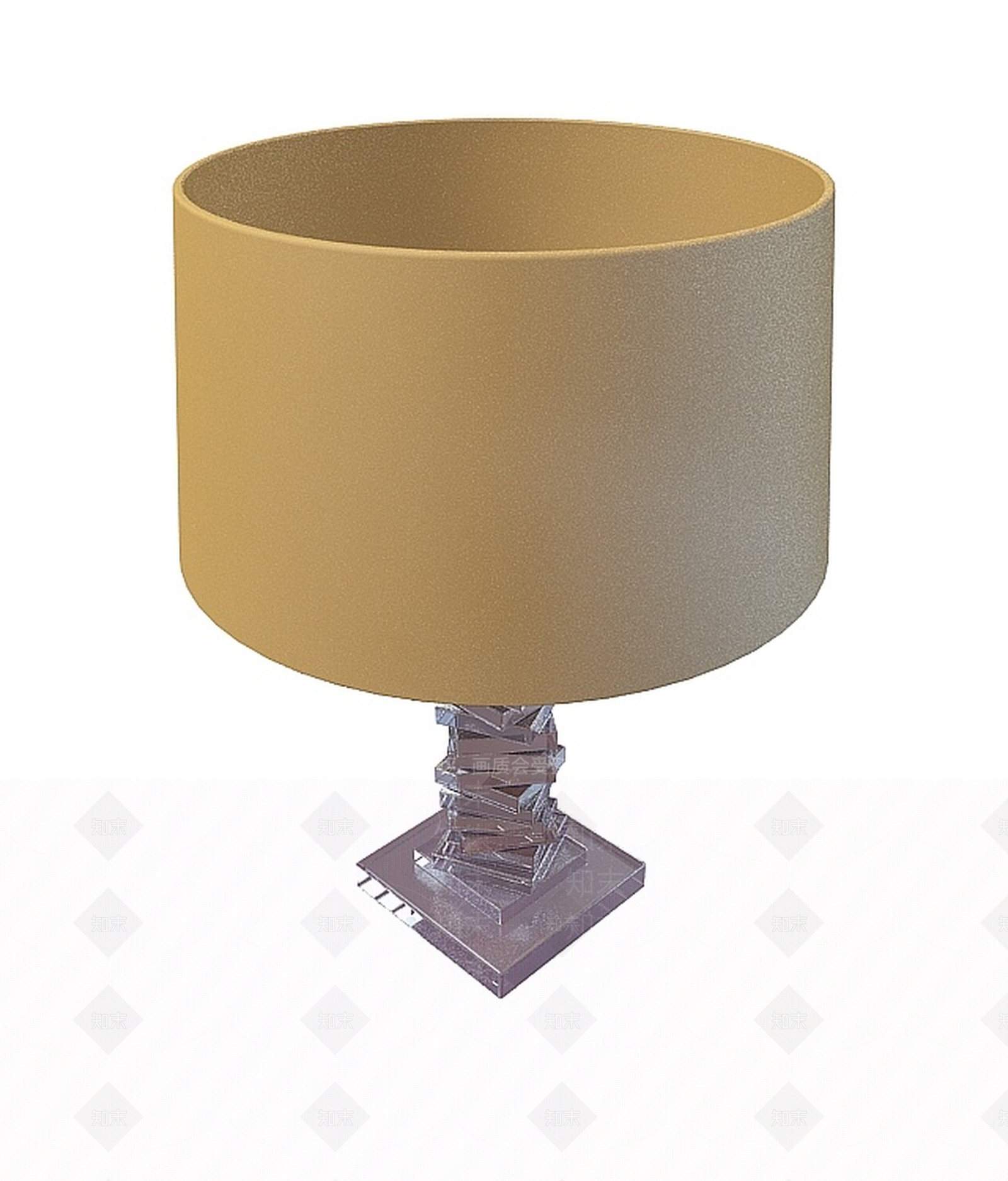 现代黄色灯罩台灯3D模型下载【ID:1197647030】