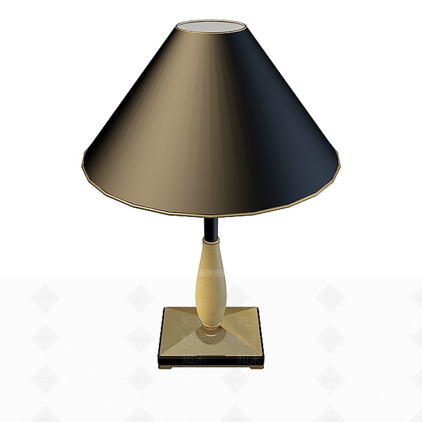 现代金色欧式台灯3D模型下载【ID:1197647356】