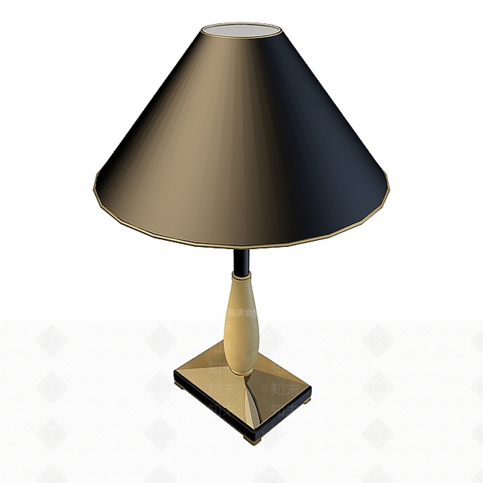 现代金色欧式台灯3D模型下载【ID:1197647356】
