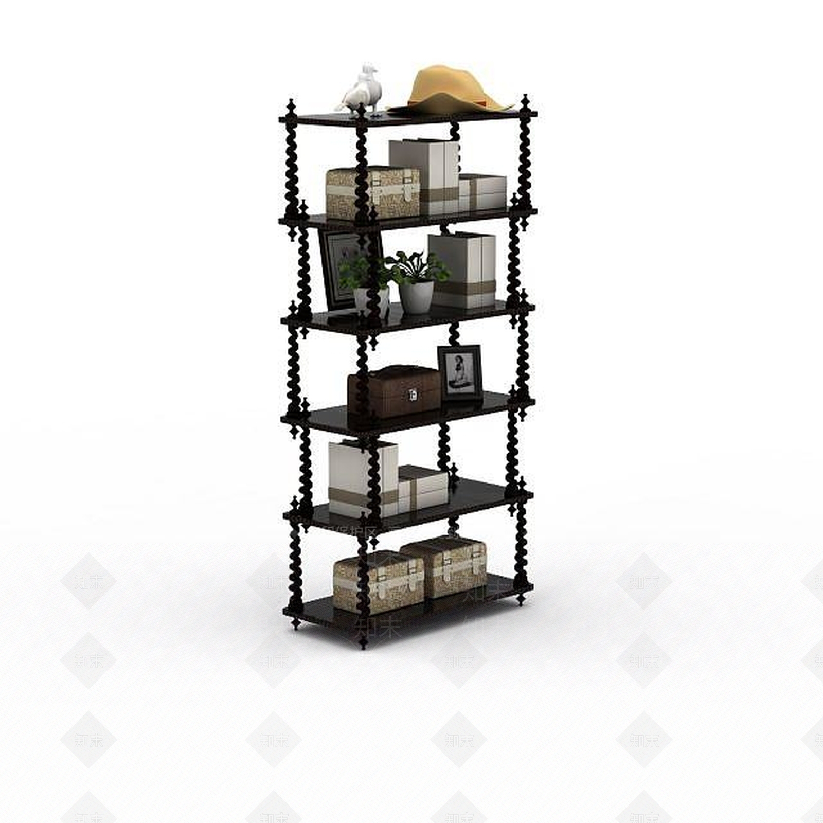 现代客厅置物架3D模型下载【ID:1197647718】