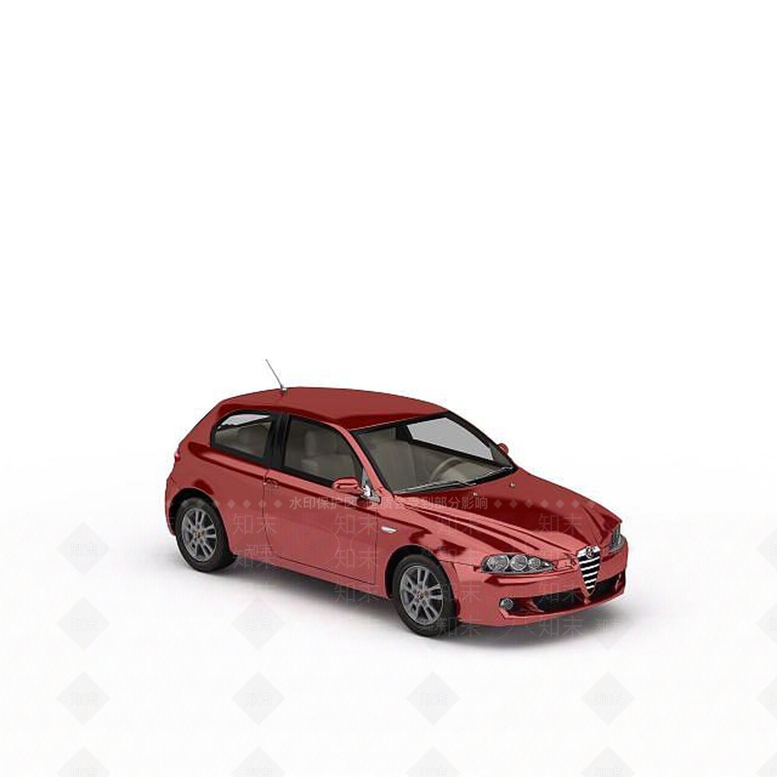 现代家用红色小汽车3D模型下载【ID:1197648781】