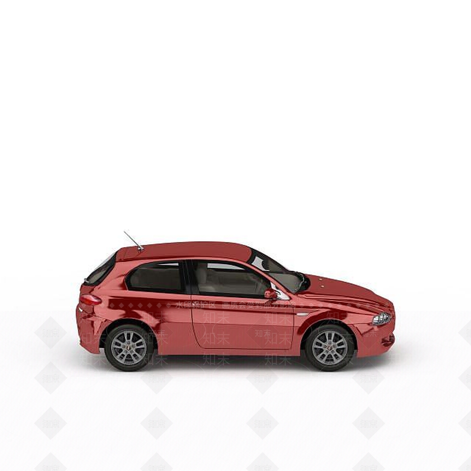 现代家用红色小汽车3D模型下载【ID:1197648781】