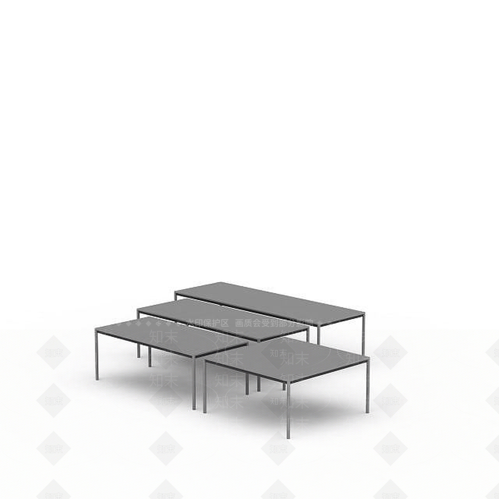 现代简易桌子3D模型下载【ID:1197649615】