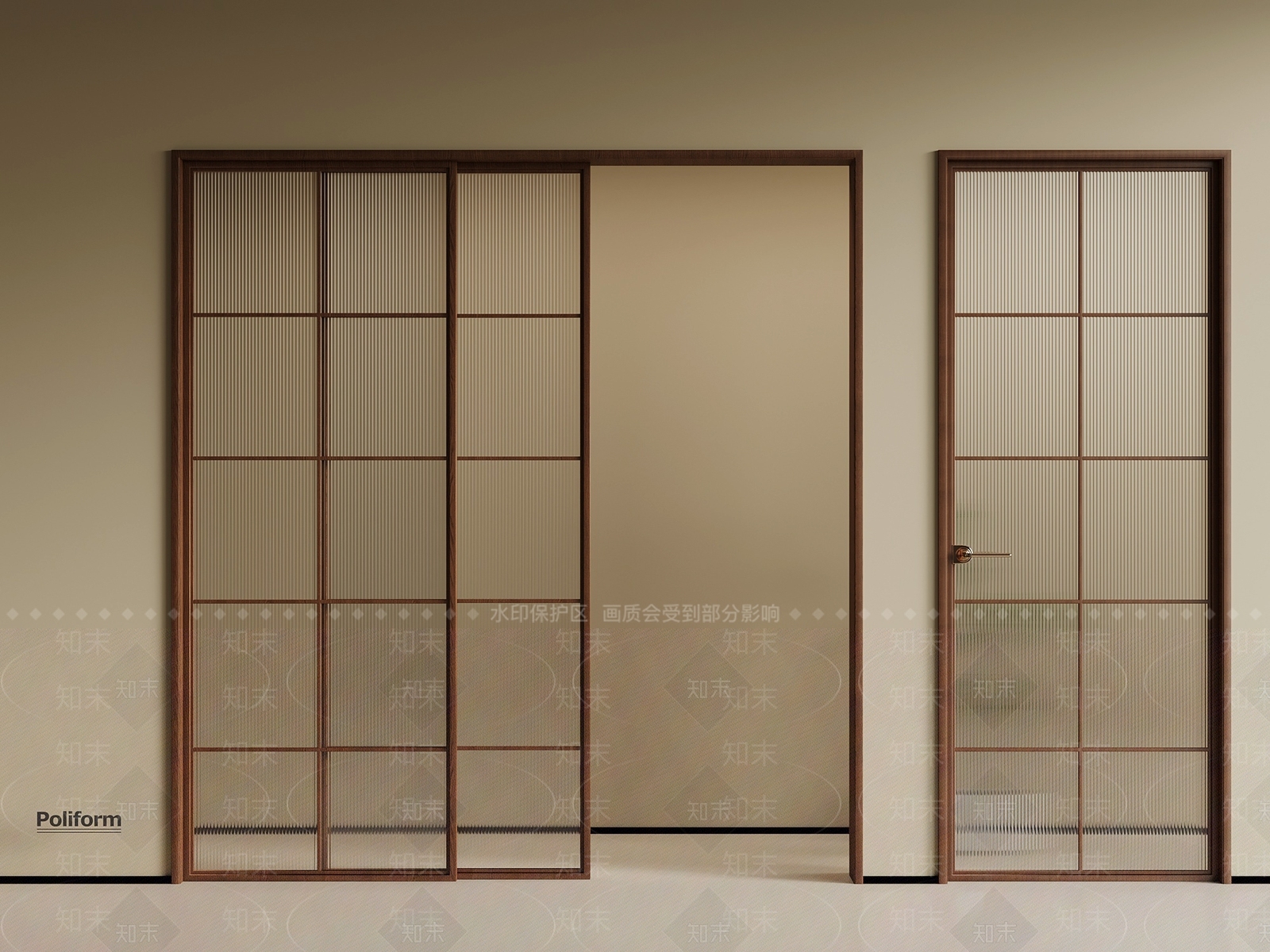 现代中古推拉门3D模型下载【ID:1197649892】