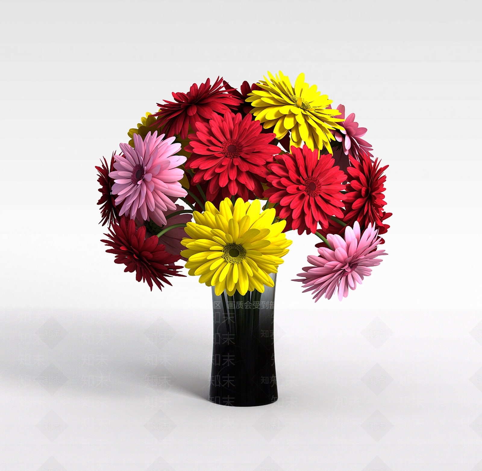 现代办公室摆花3D模型下载【ID:1197651067】
