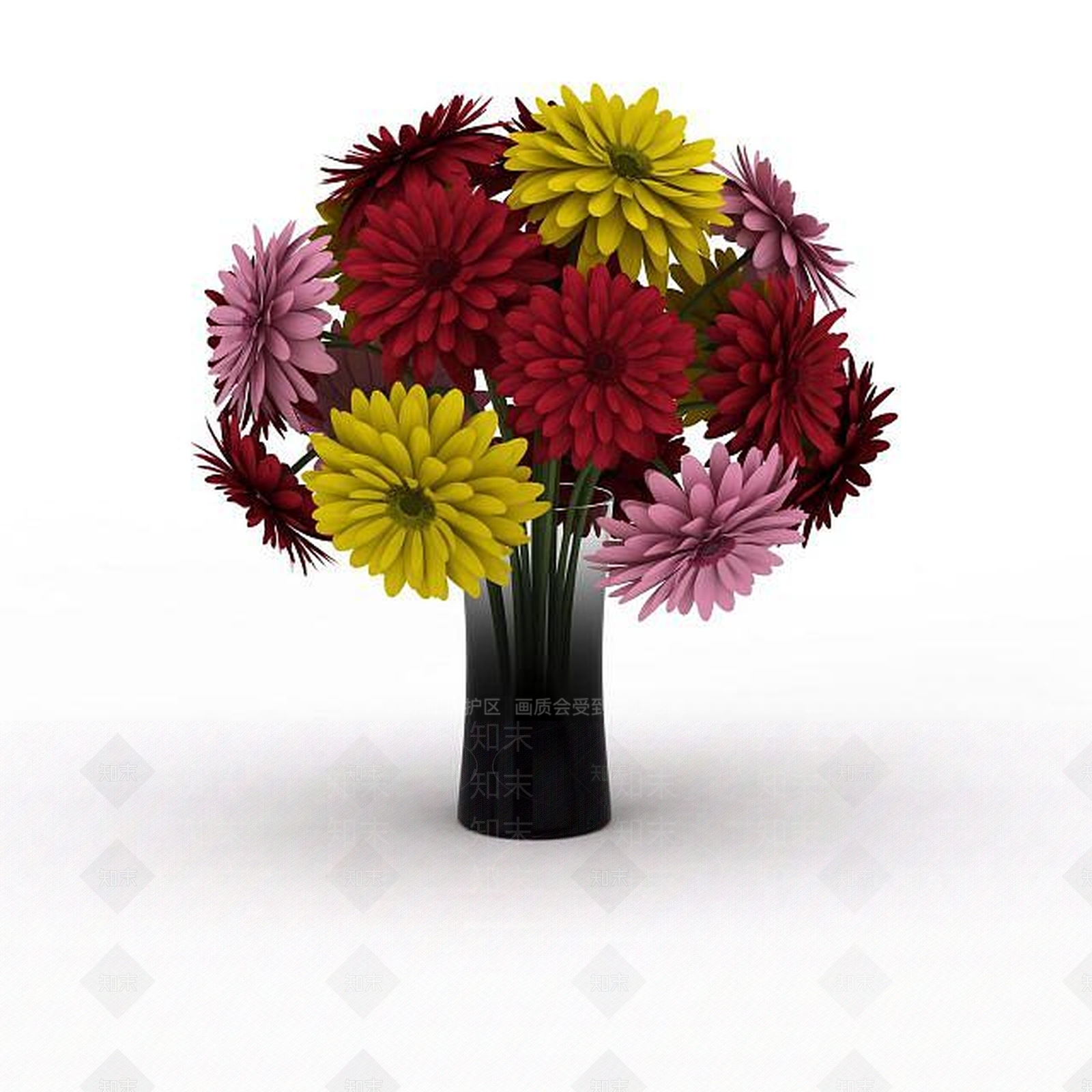 现代办公室摆花3D模型下载【ID:1197651067】