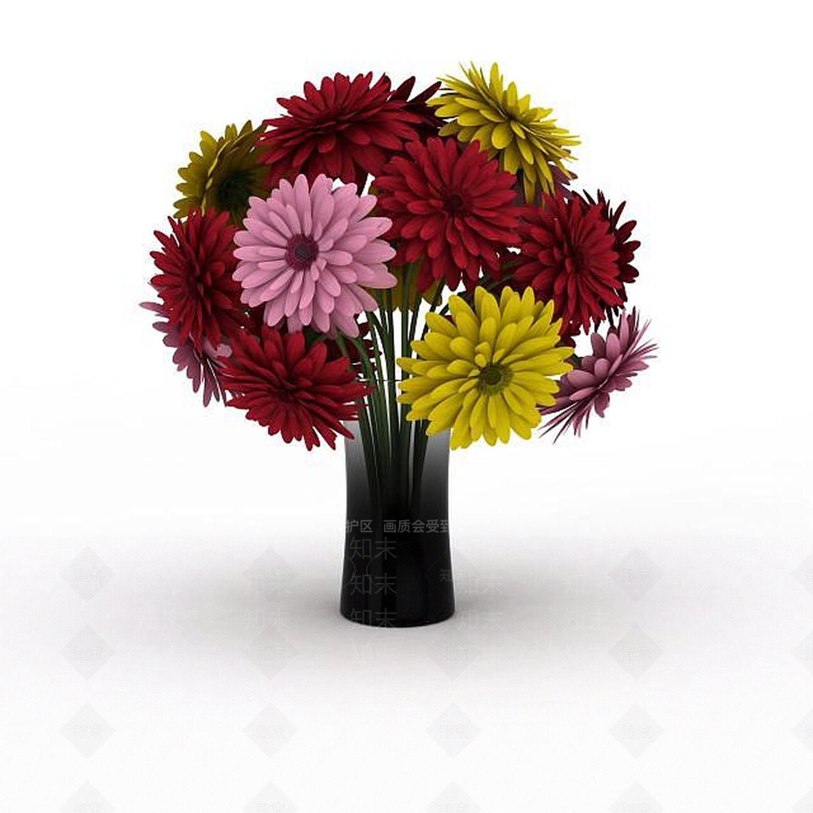 现代办公室摆花3D模型下载【ID:1197651067】