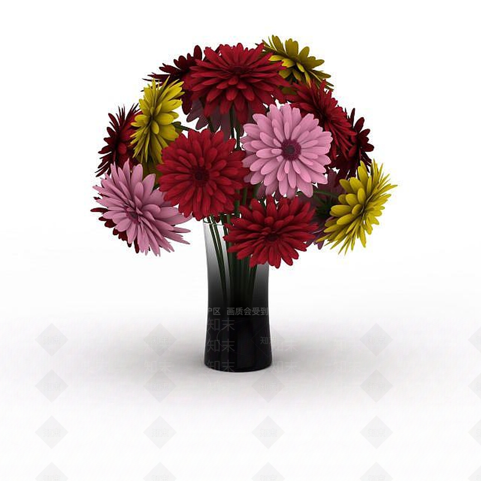 现代办公室摆花3D模型下载【ID:1197651067】