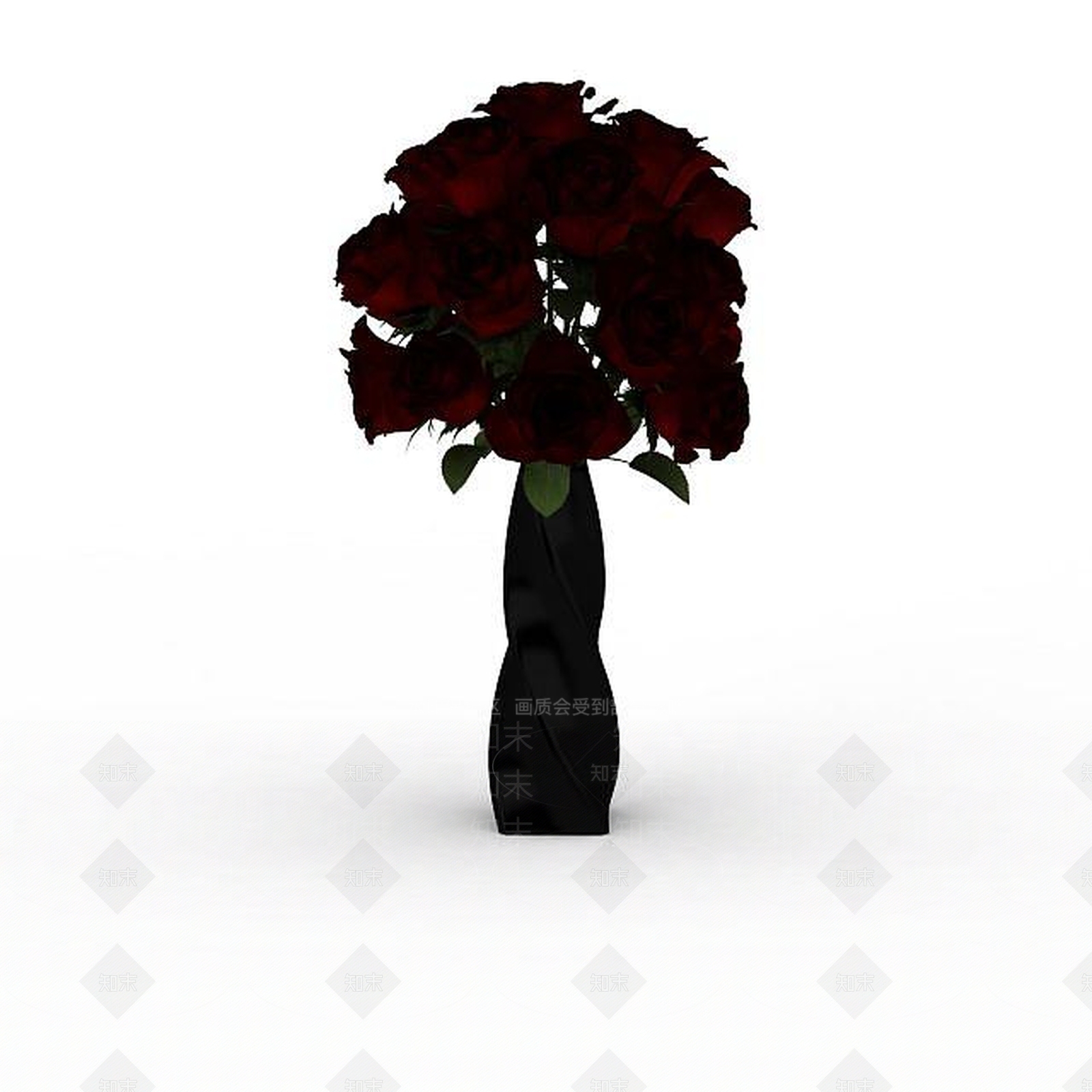 现代玫瑰装饰花3D模型下载【ID:1197651136】