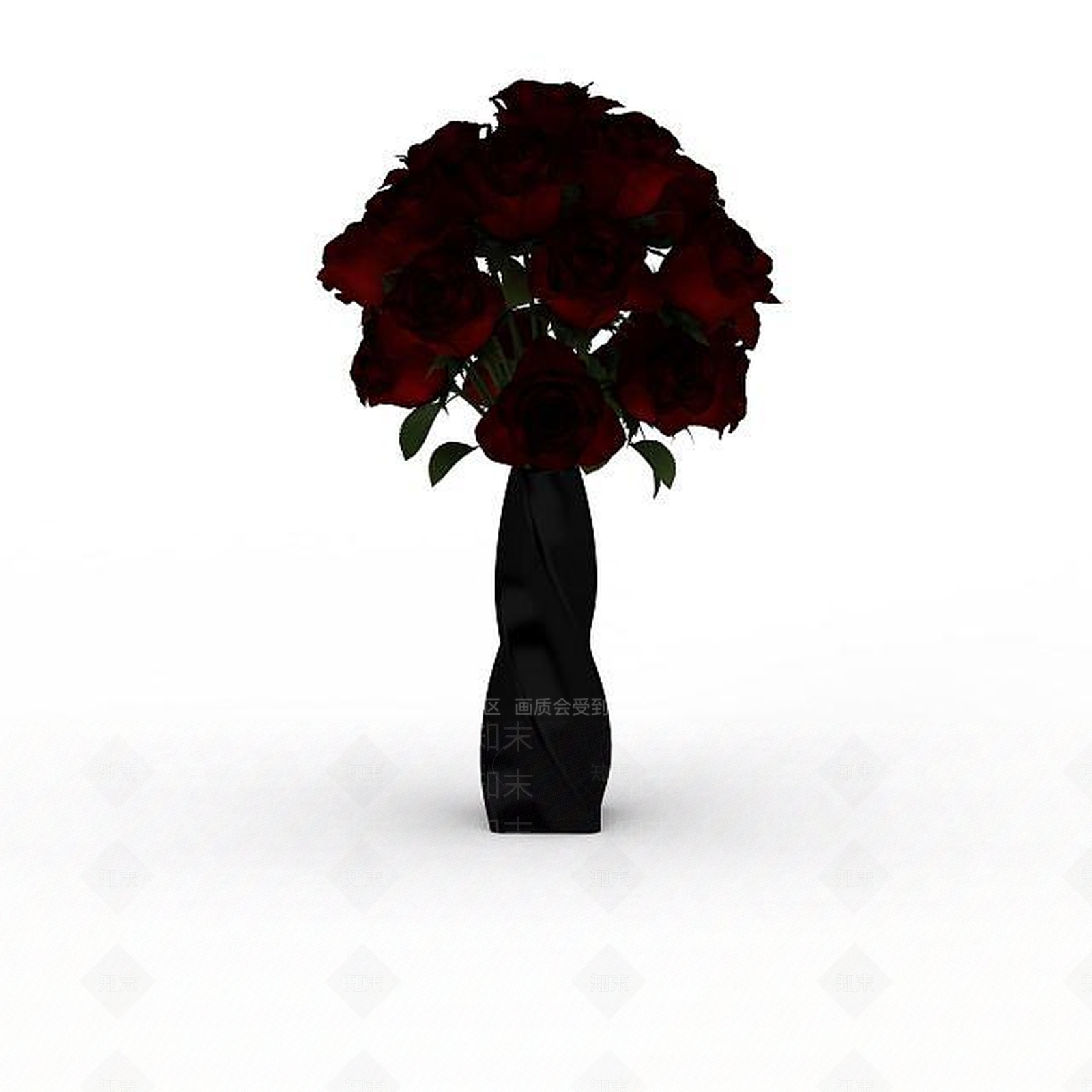 现代玫瑰装饰花3D模型下载【ID:1197651136】
