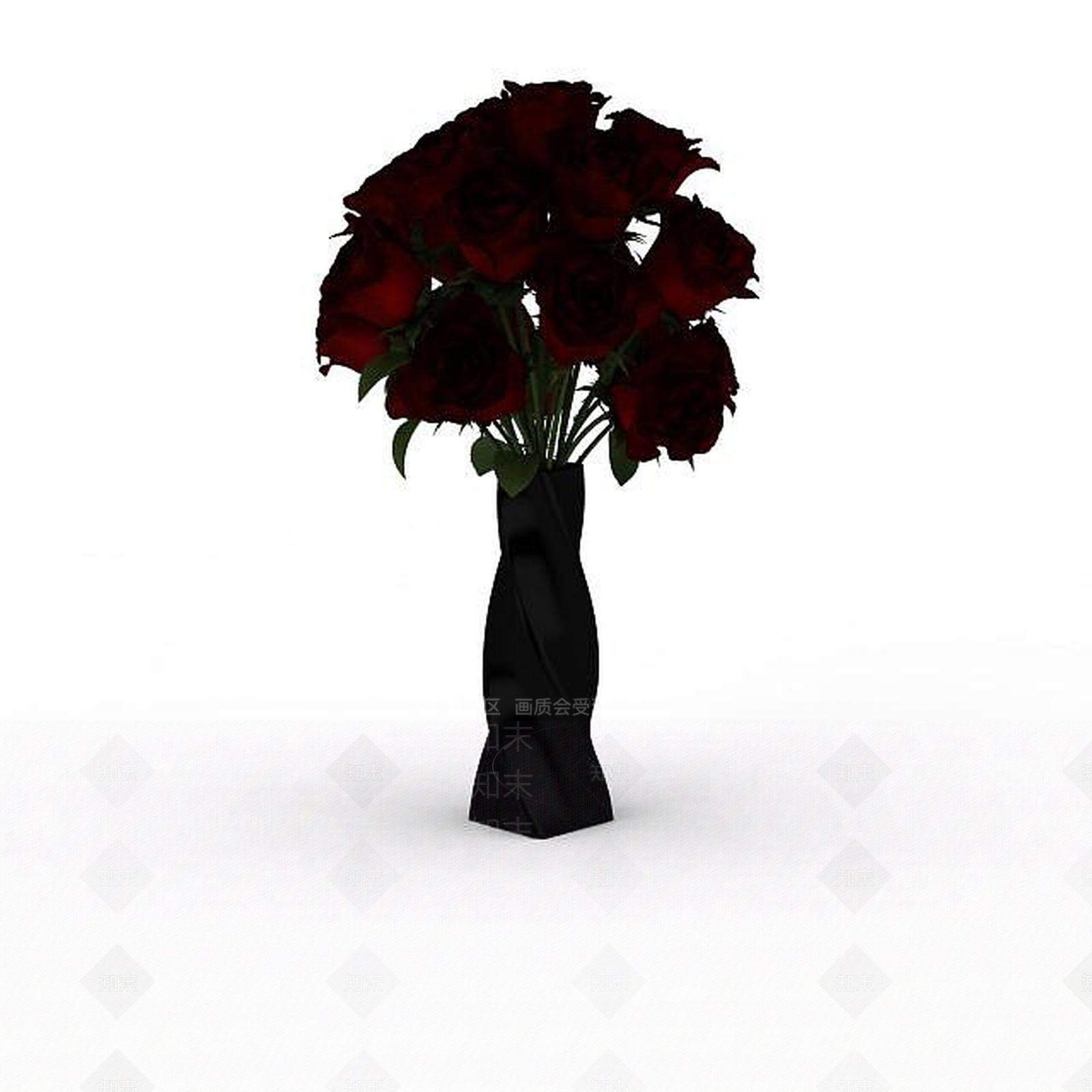 现代玫瑰装饰花3D模型下载【ID:1197651136】
