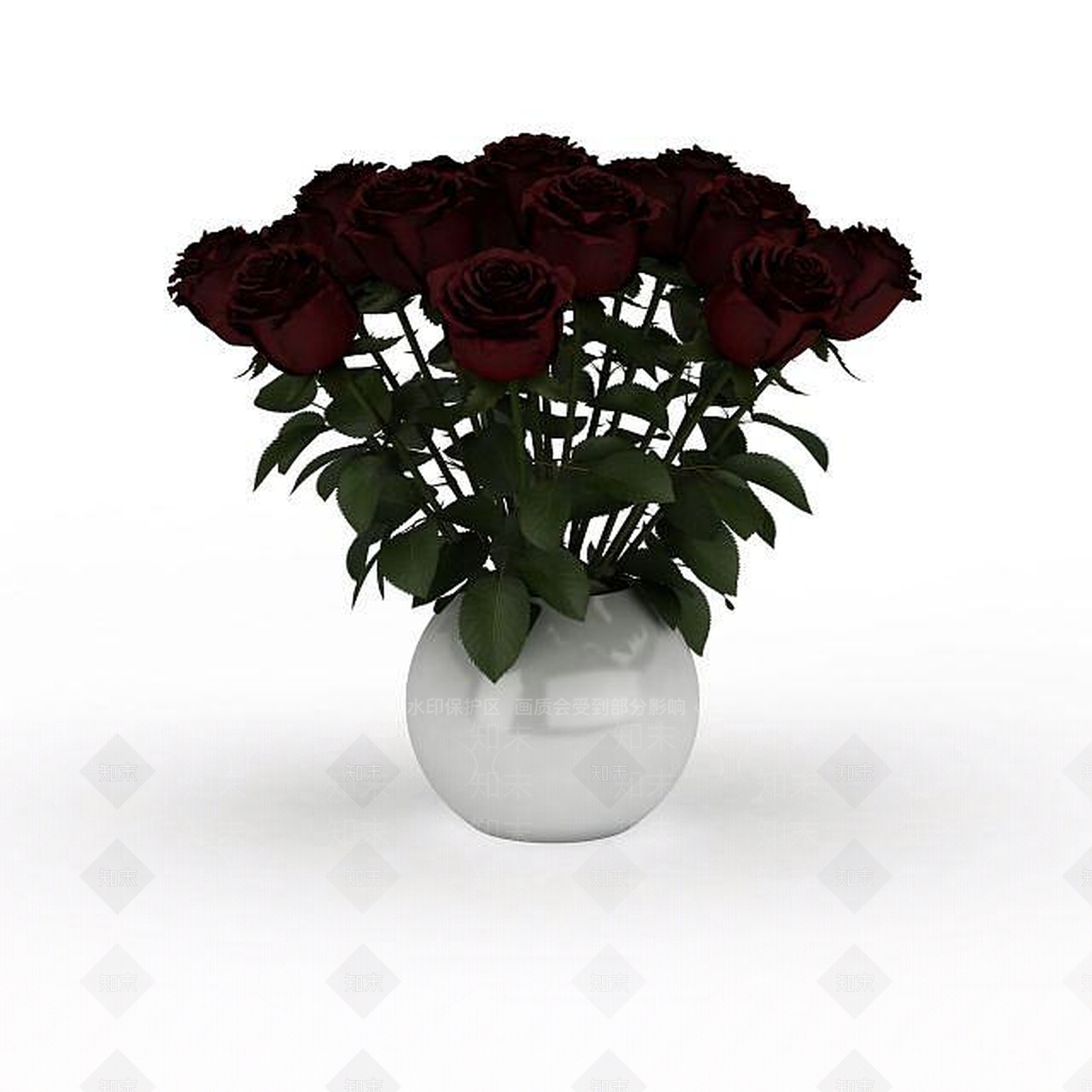现代室内玫瑰3D模型下载【ID:1197651386】