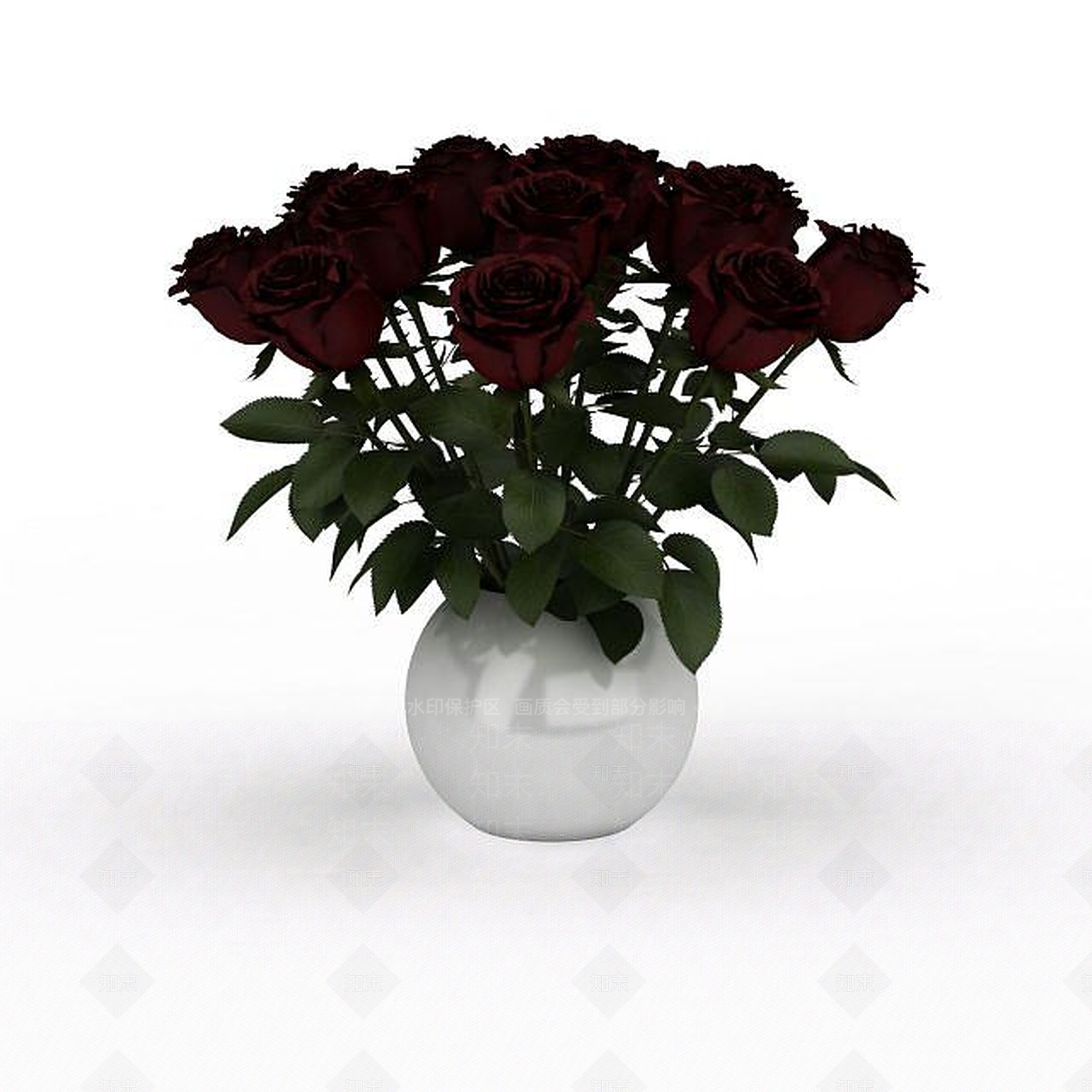 现代室内玫瑰3D模型下载【ID:1197651386】