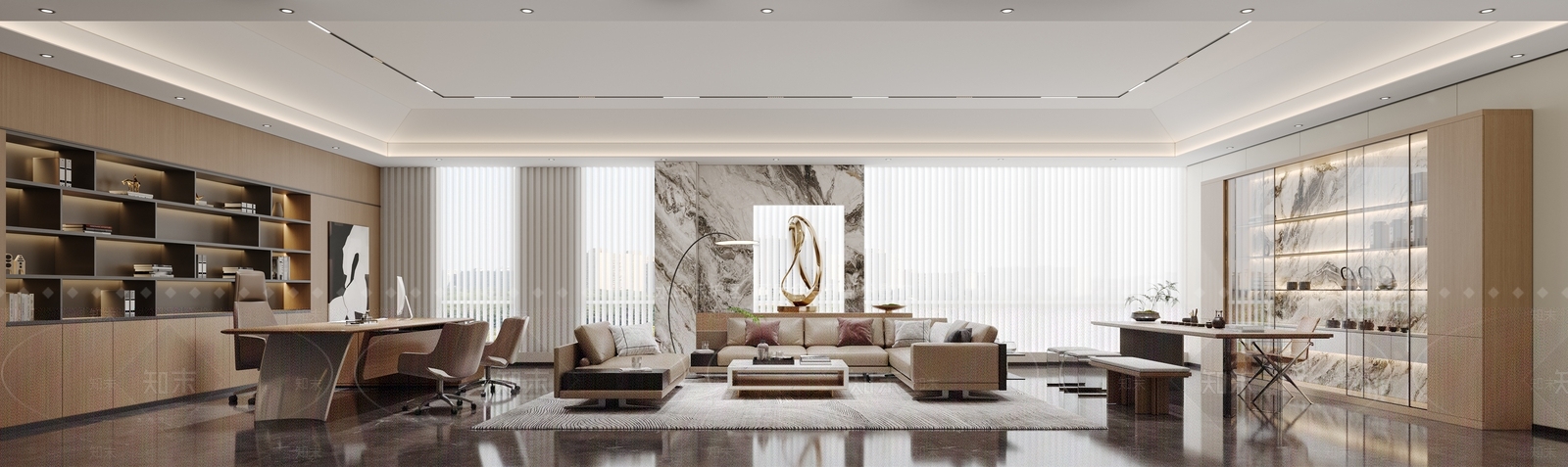 轻奢意式董事长办公室3D模型下载【ID:1197652735】