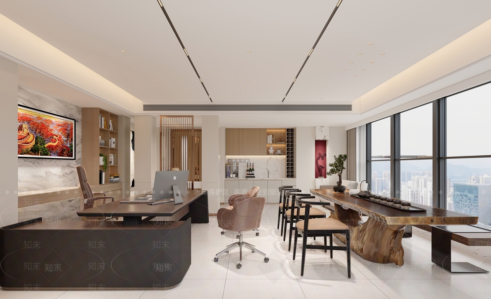 现代办公大厅3D模型下载【ID:1197653655】