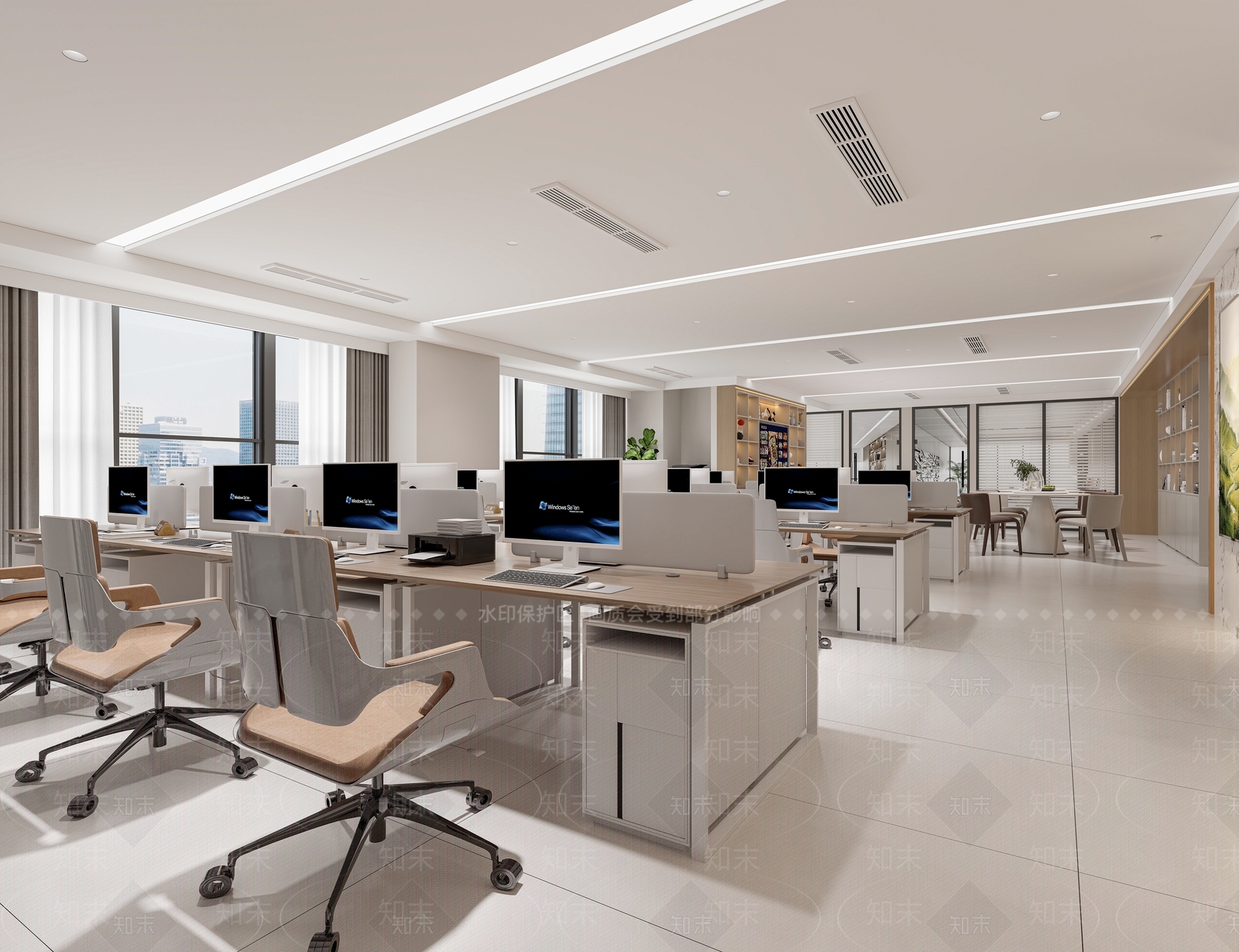 现代办公大厅3D模型下载【ID:1197653655】