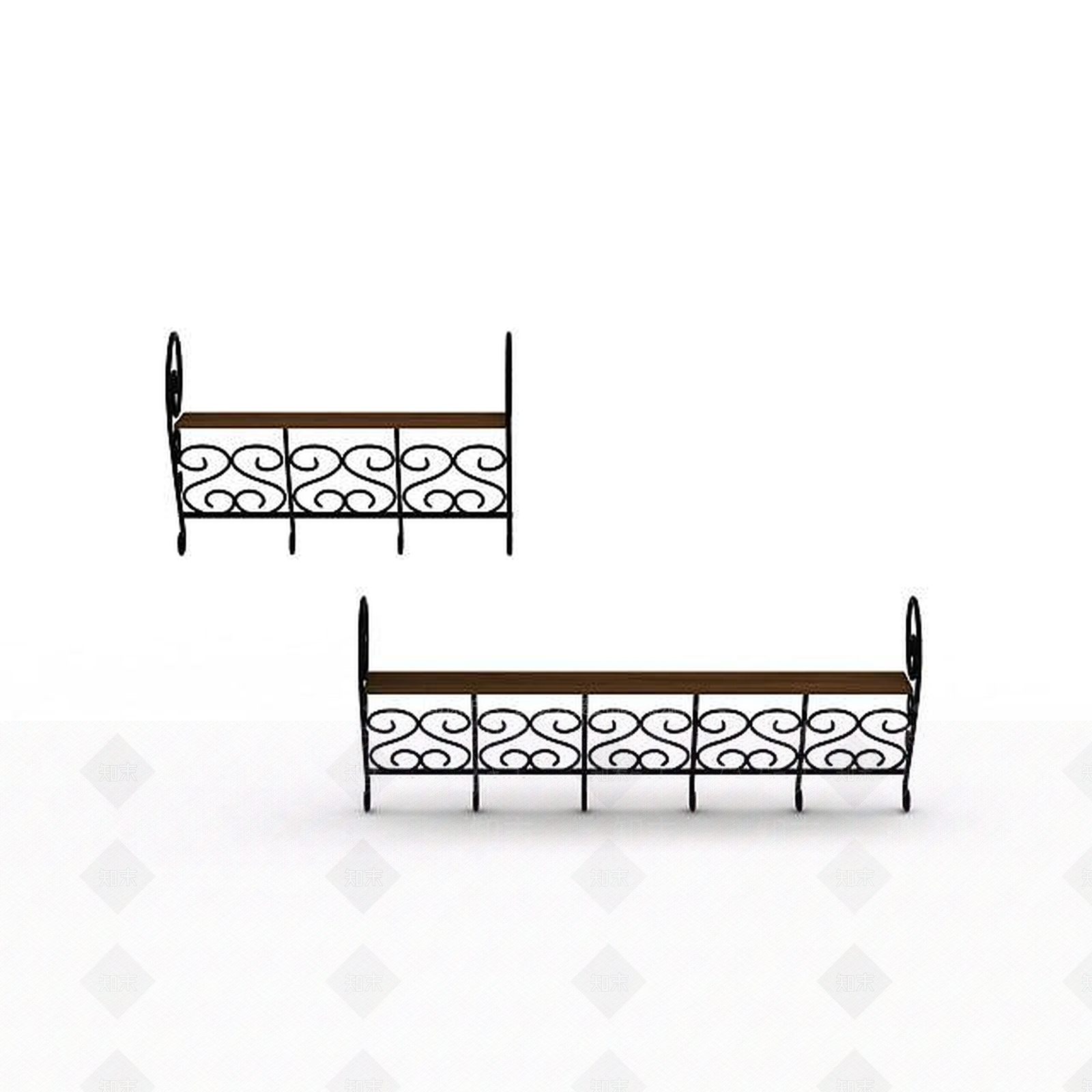 现代铁艺花架3D模型下载【ID:1197653256】