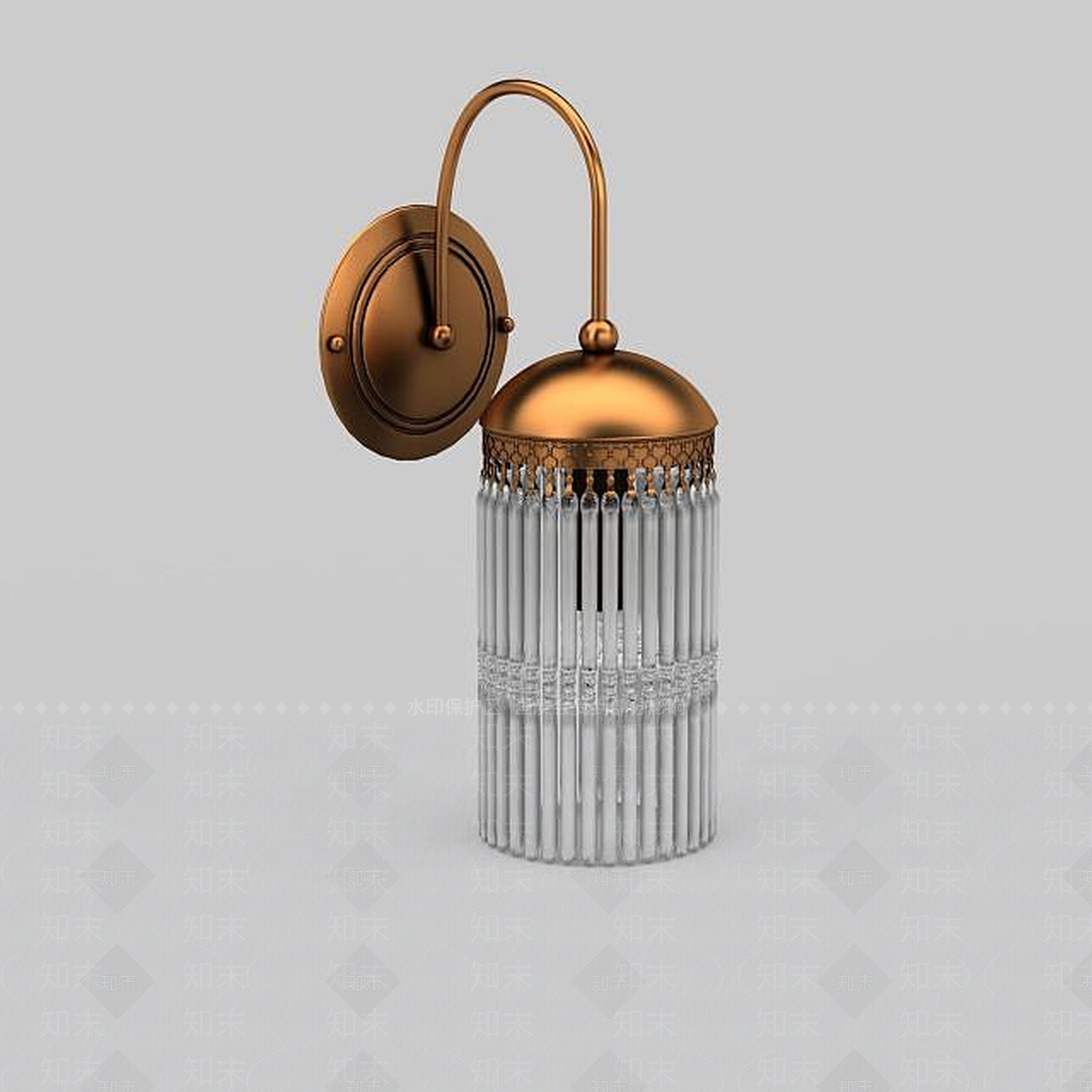 现代铜色壁灯3D模型下载【ID:1197653690】