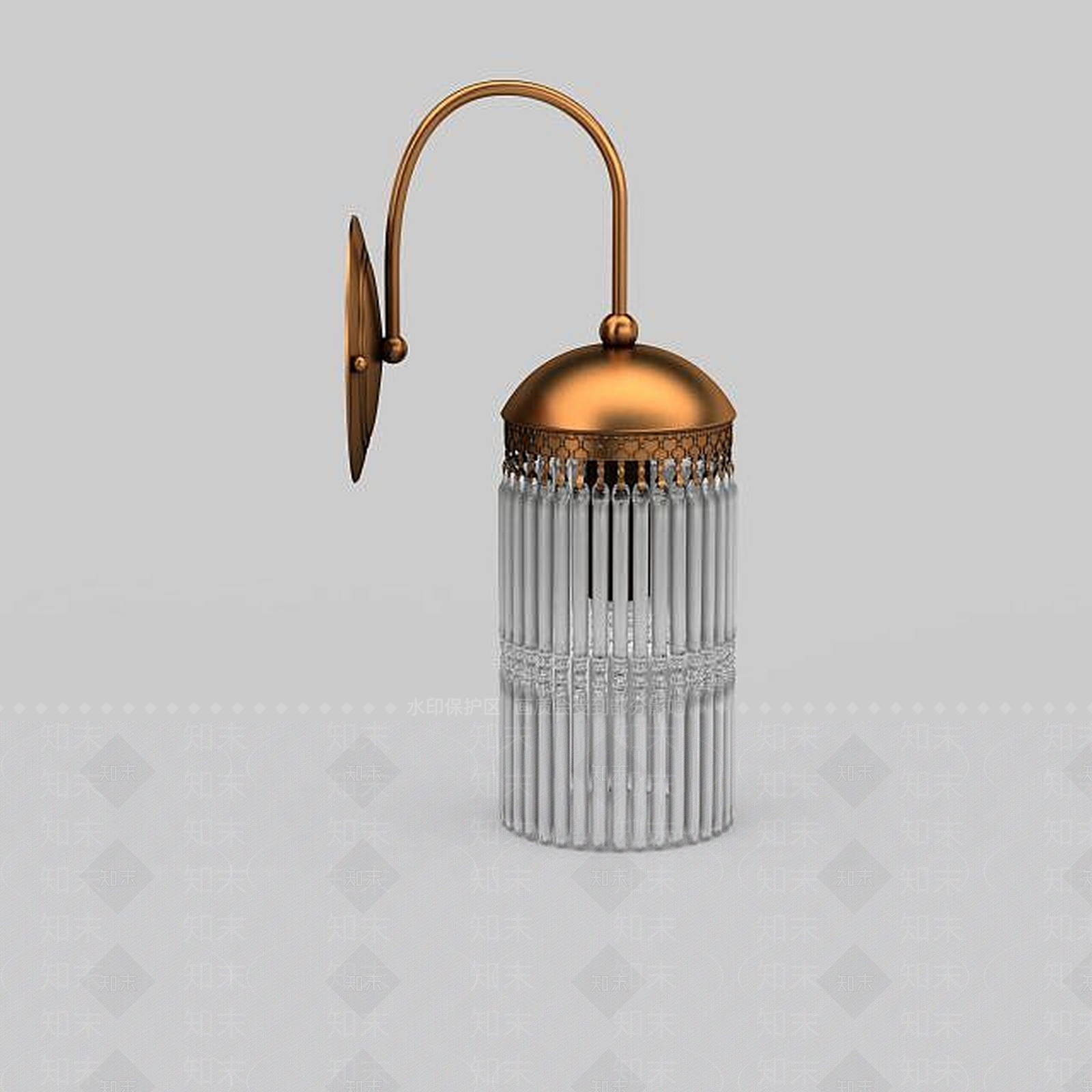 现代铜色壁灯3D模型下载【ID:1197653690】