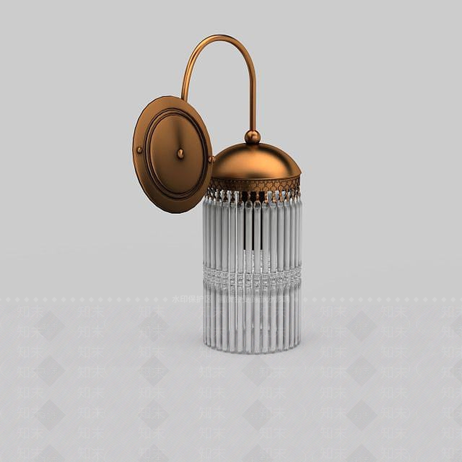 现代铜色壁灯3D模型下载【ID:1197653690】