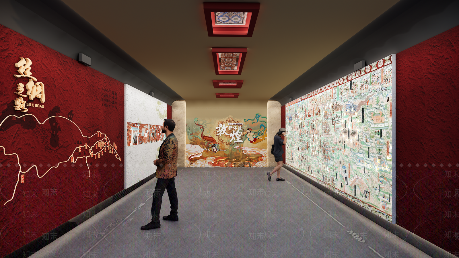 中式现代民俗展厅SU模型下载【ID:1197654409】