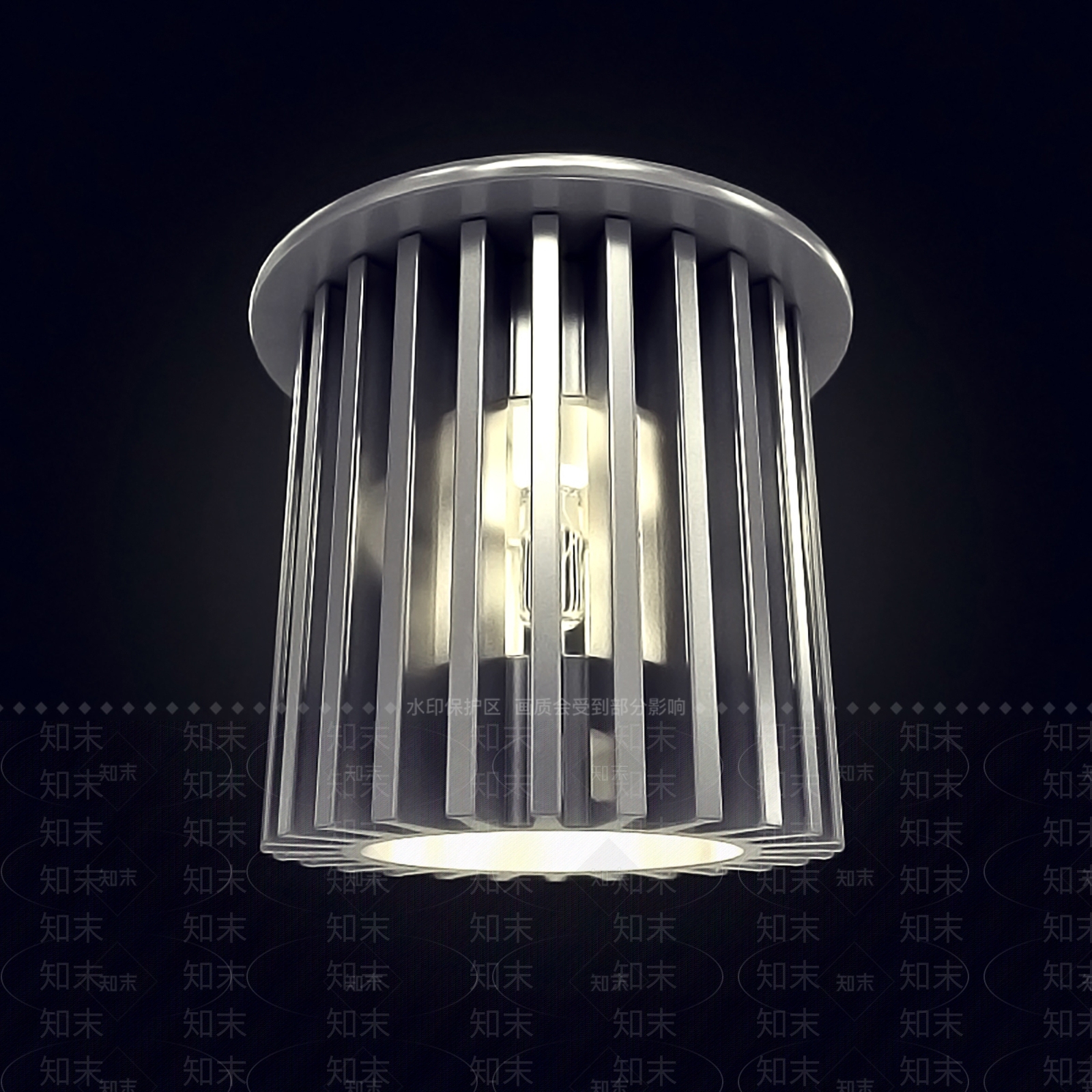 工业吸顶灯3D模型下载【ID:1197654740】