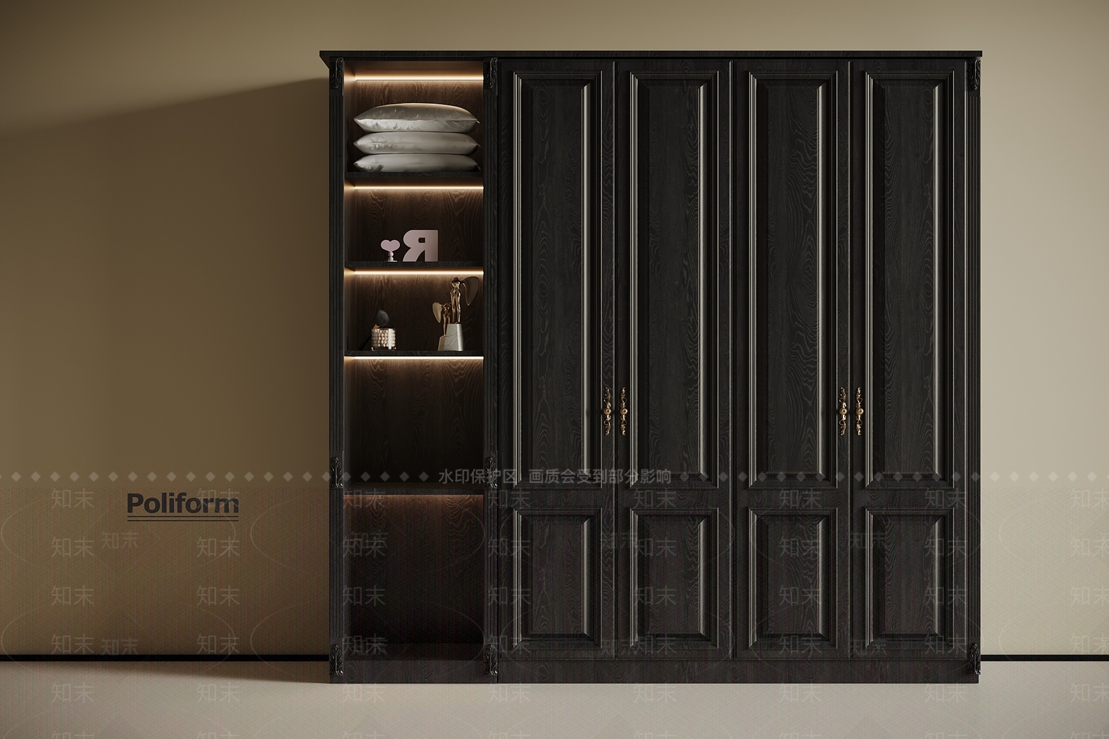法式复古衣柜3D模型下载【ID:1197658007】