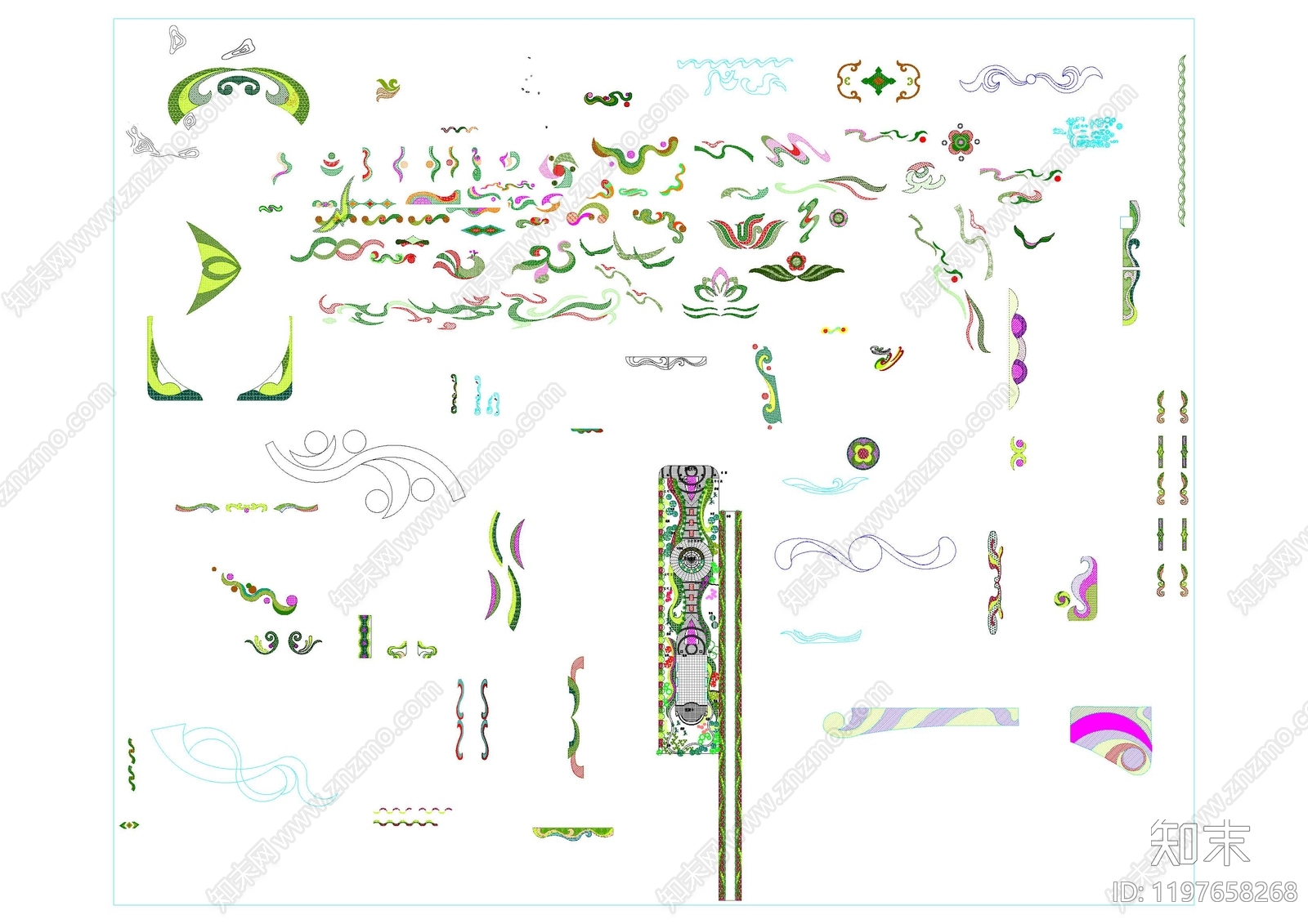 现代新中式道路绿化施工图下载【ID:1197658268】
