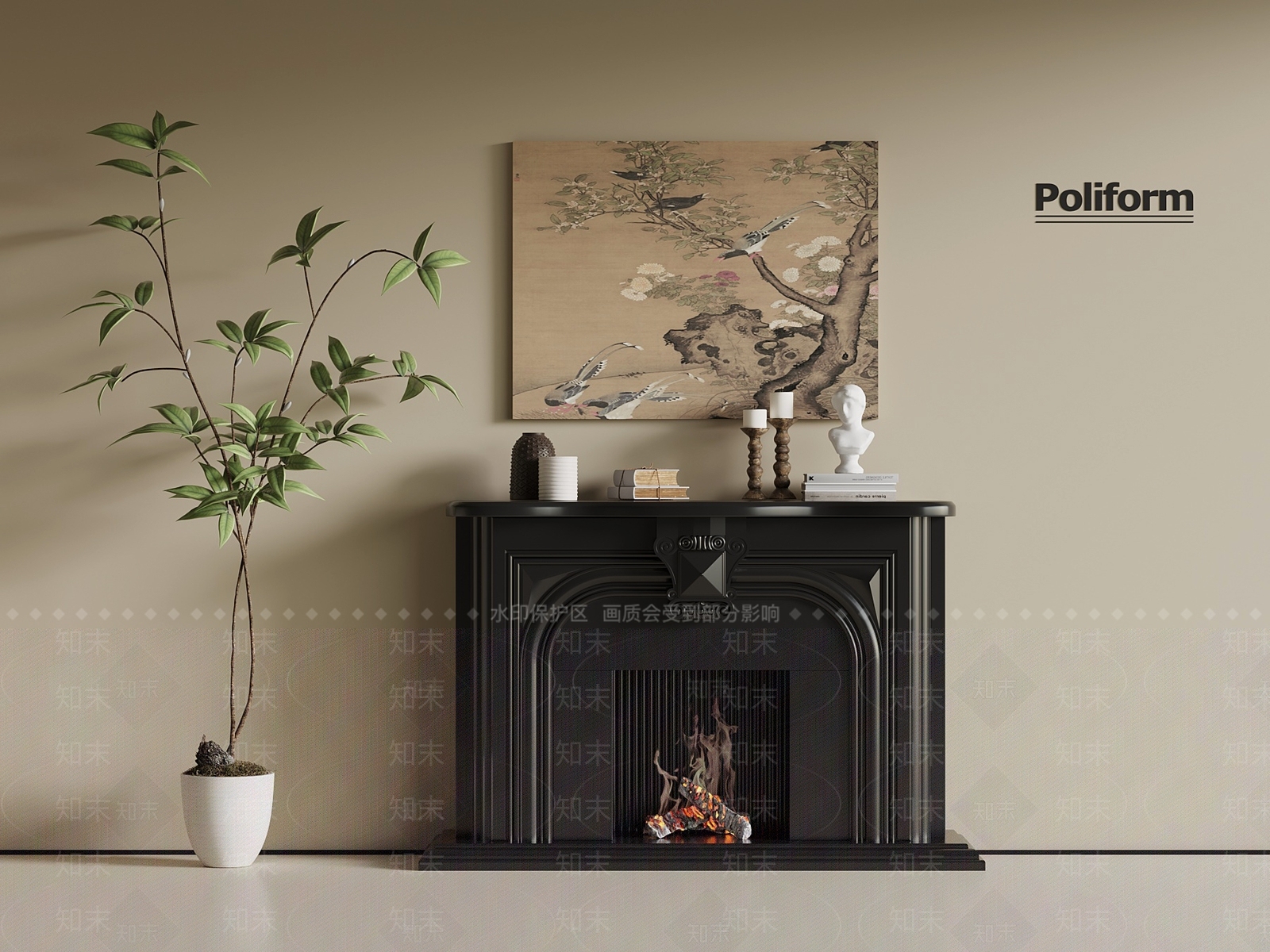 法式复古壁炉3D模型下载【ID:1197659401】