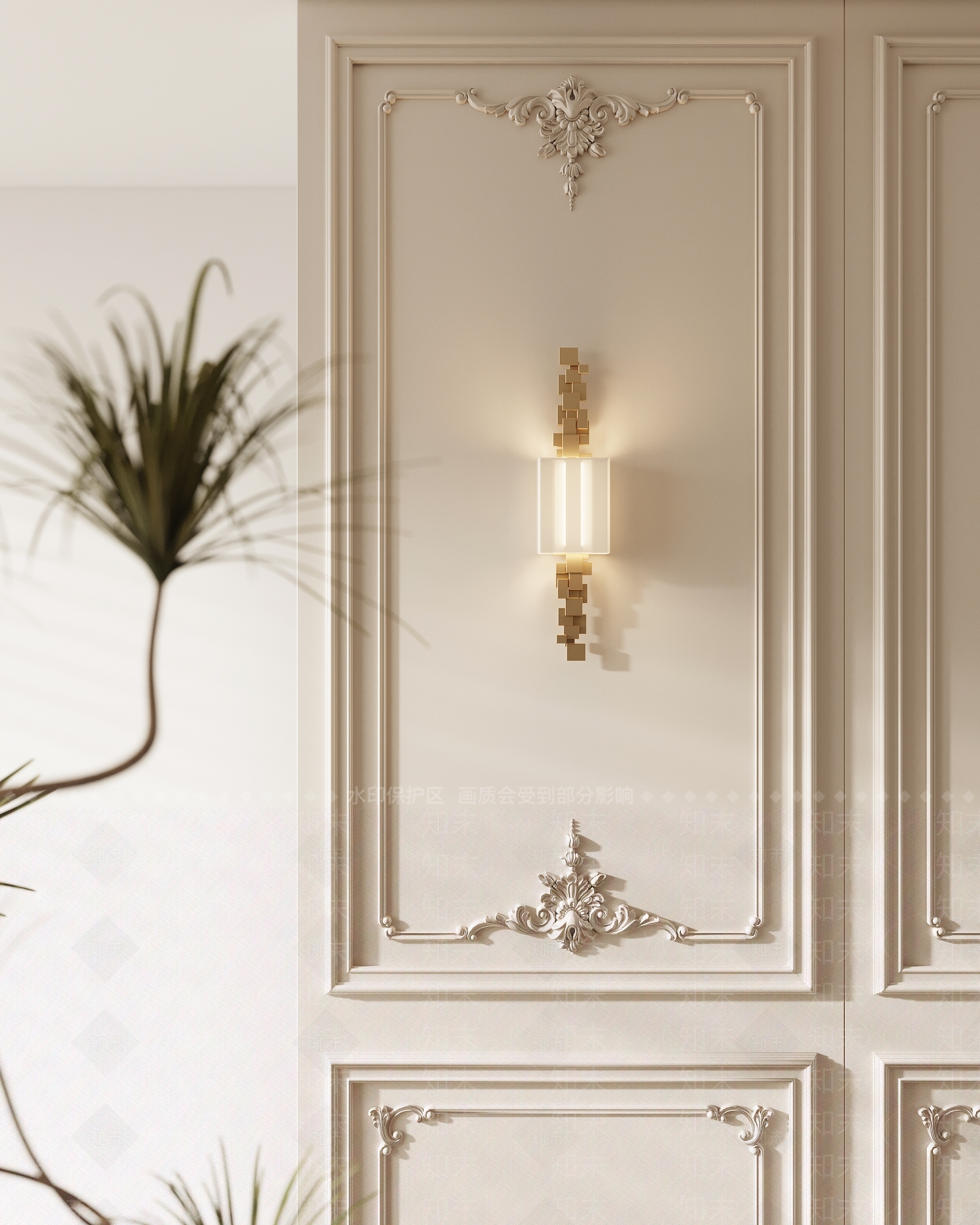 法式美式户外壁灯3D模型下载【ID:1197661451】