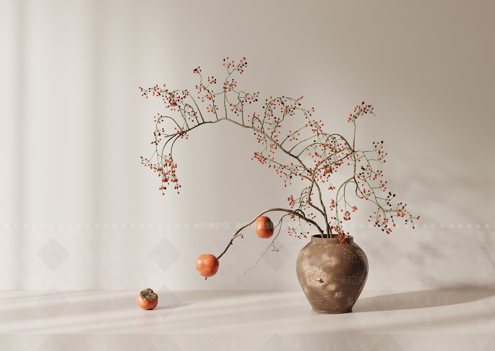 侘寂原木雕塑摆件3D模型下载【ID:1197662708】