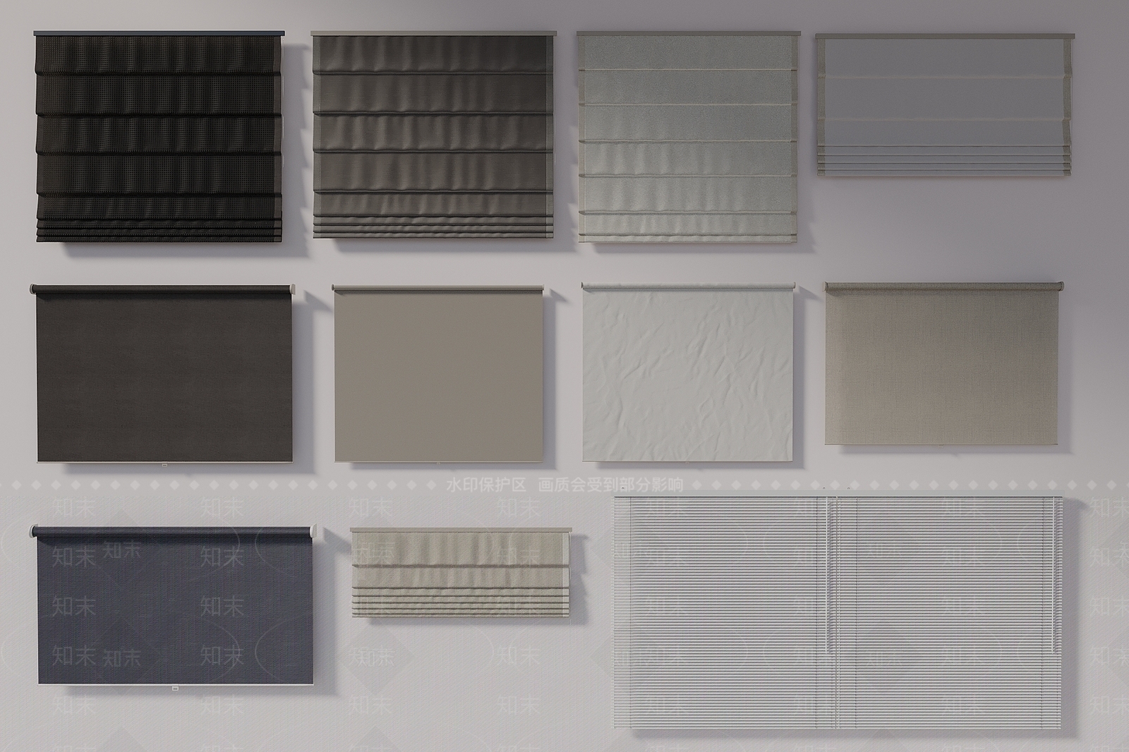 现代百叶帘3D模型下载【ID:1197663614】