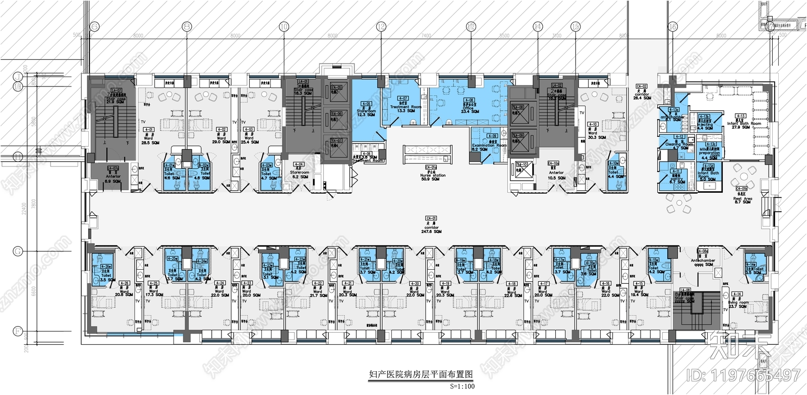现代医院cad施工图下载【ID:1197665497】