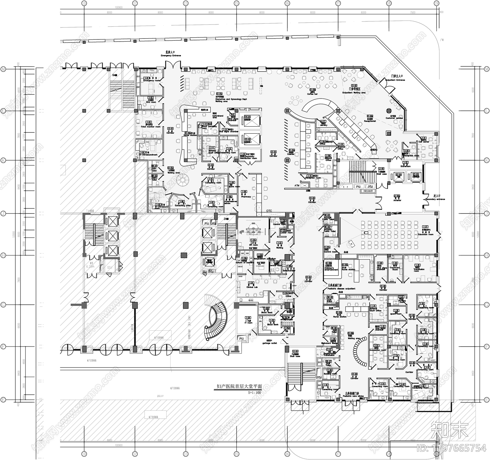 现代医院cad施工图下载【ID:1197665754】