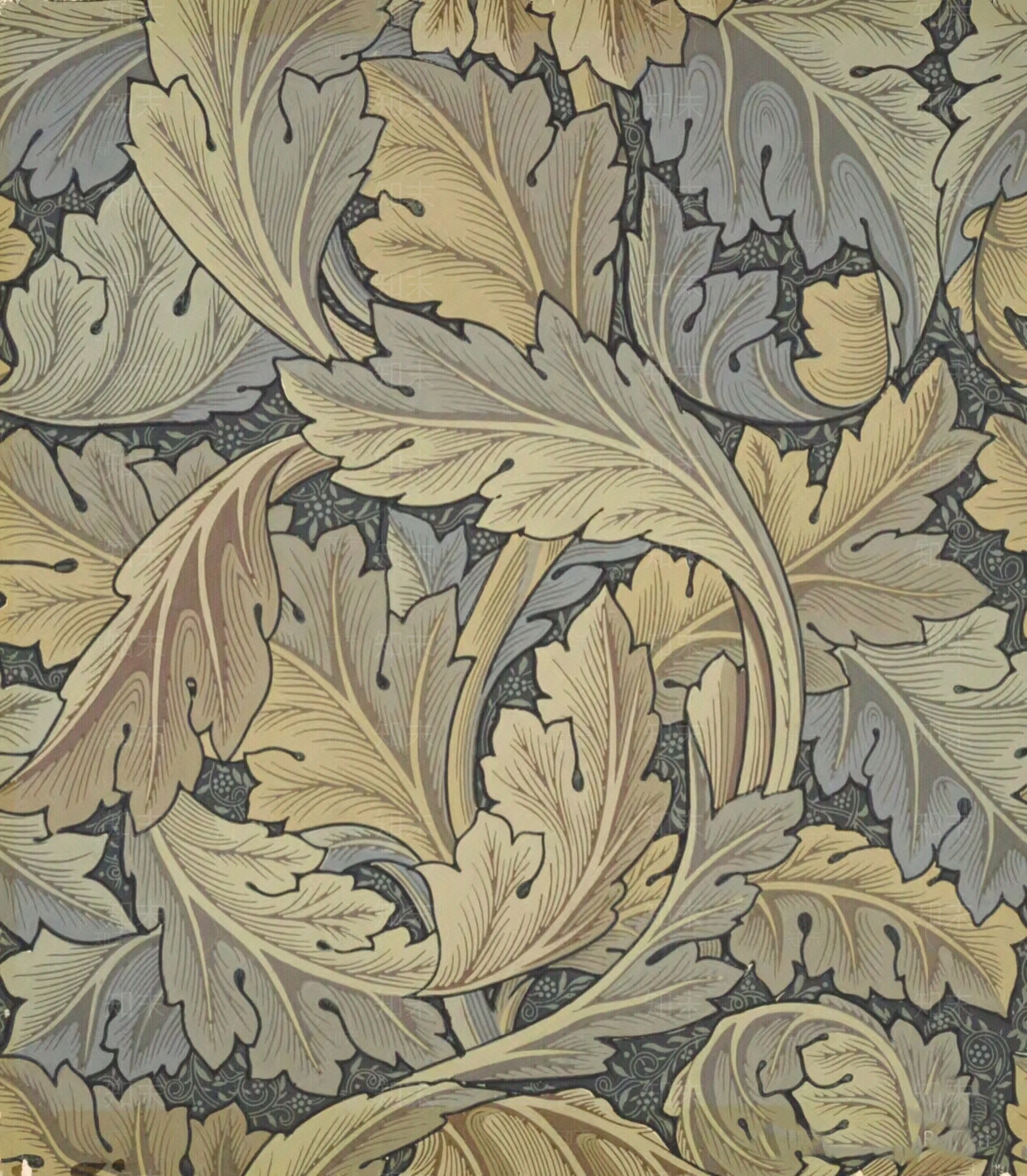 法式欧式植物壁纸贴图下载【ID:1197668946】