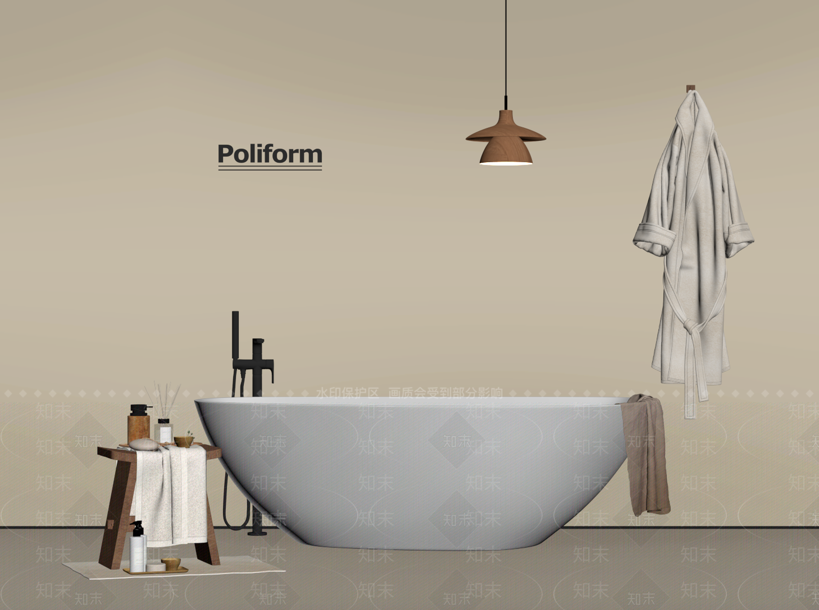 浴缸SU模型下载【ID:1197670458】