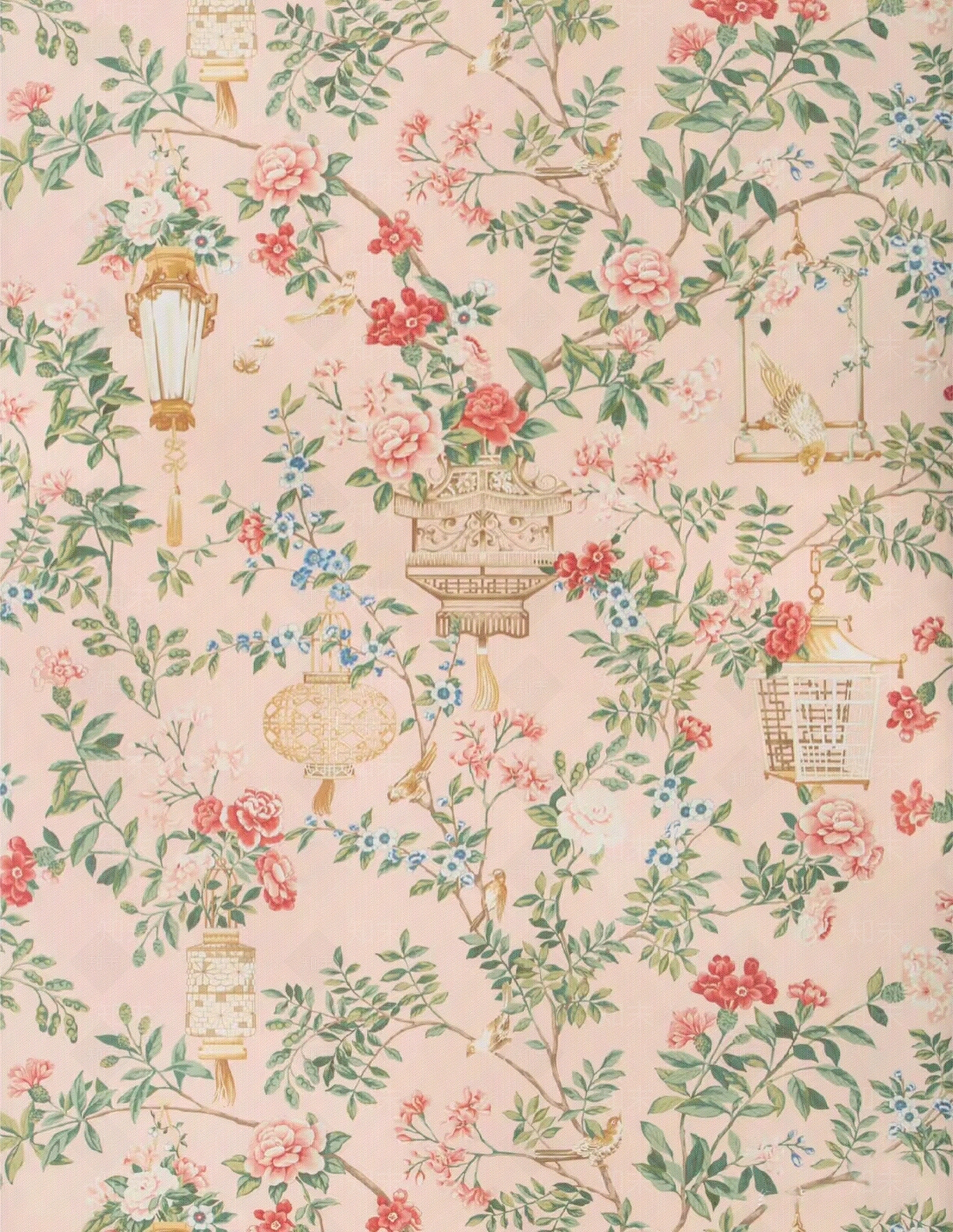 法式欧式植物壁纸贴图下载【ID:1197670731】