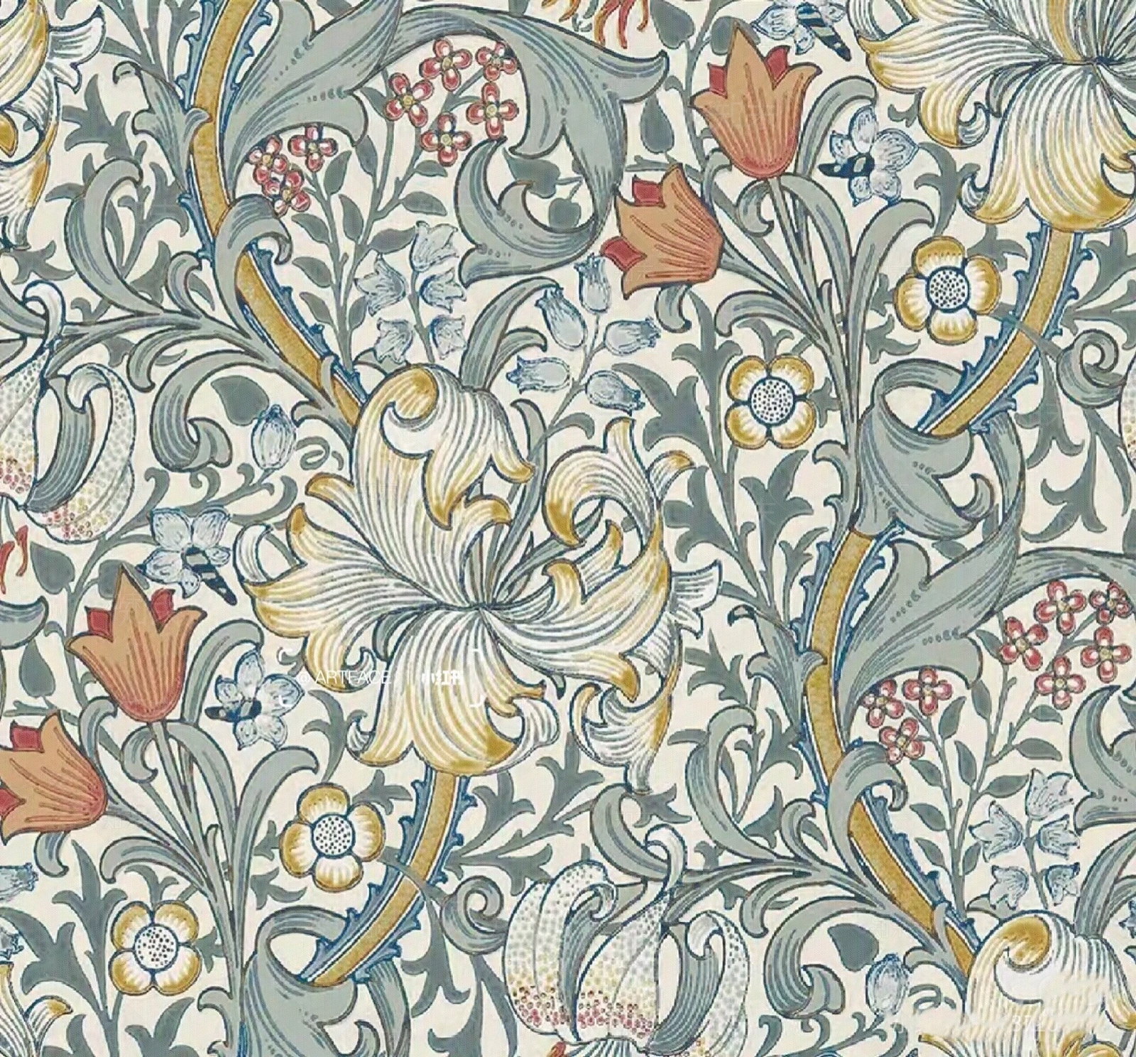 法式欧式植物壁纸贴图下载【ID:1197670857】