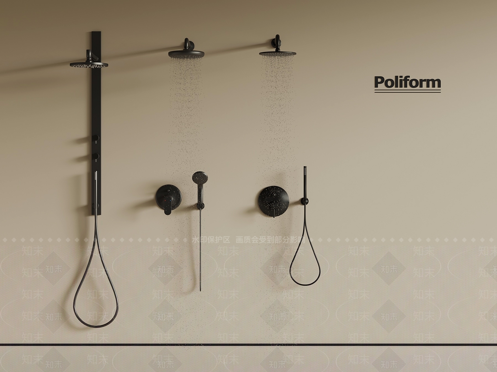 淋浴花洒SU模型下载【ID:1197671887】