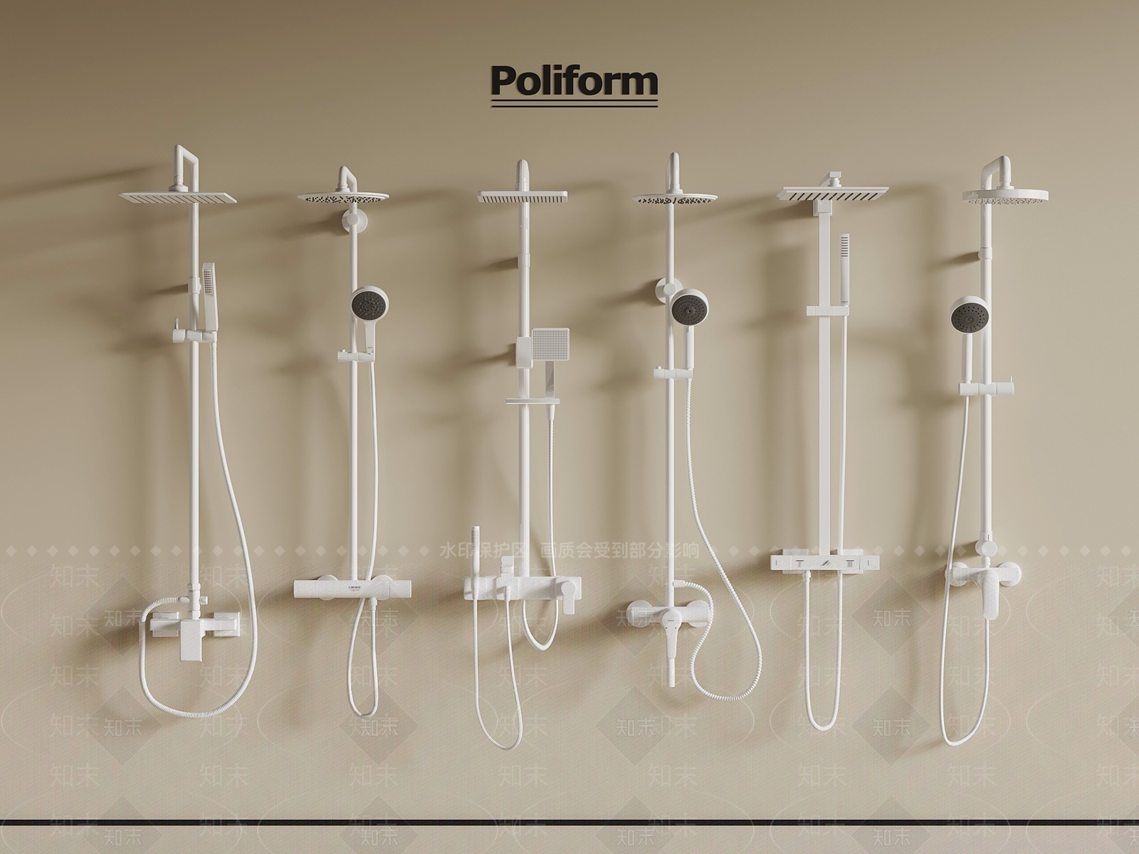 淋浴花洒SU模型下载【ID:1197672040】