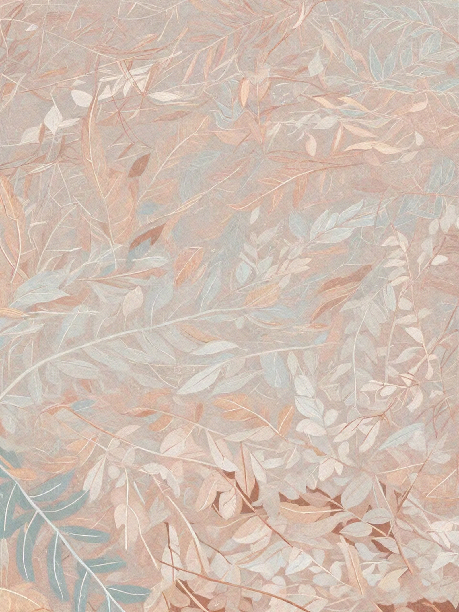 法式欧式植物壁纸贴图下载【ID:1197672085】