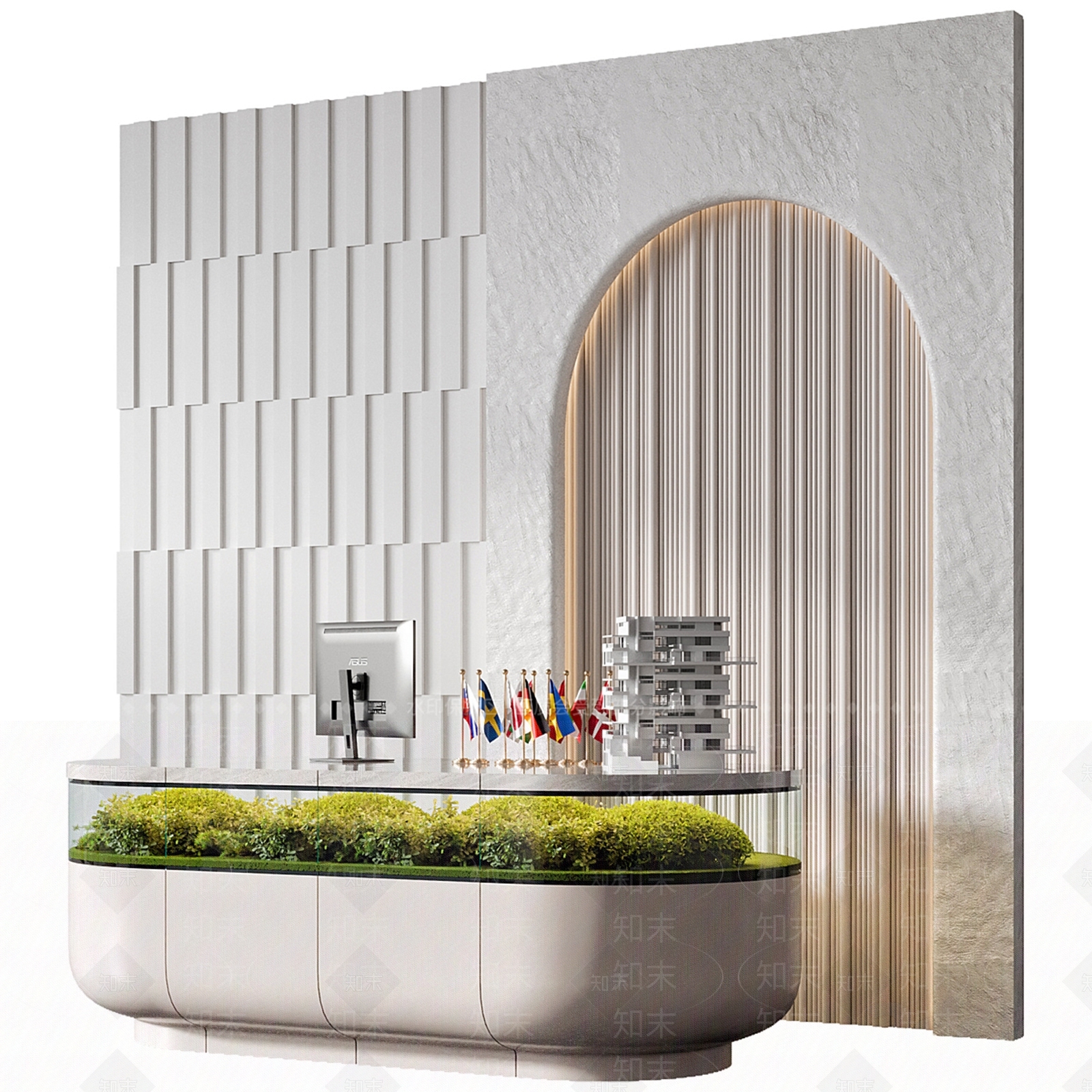 现代前台3D模型下载【ID:1197675991】
