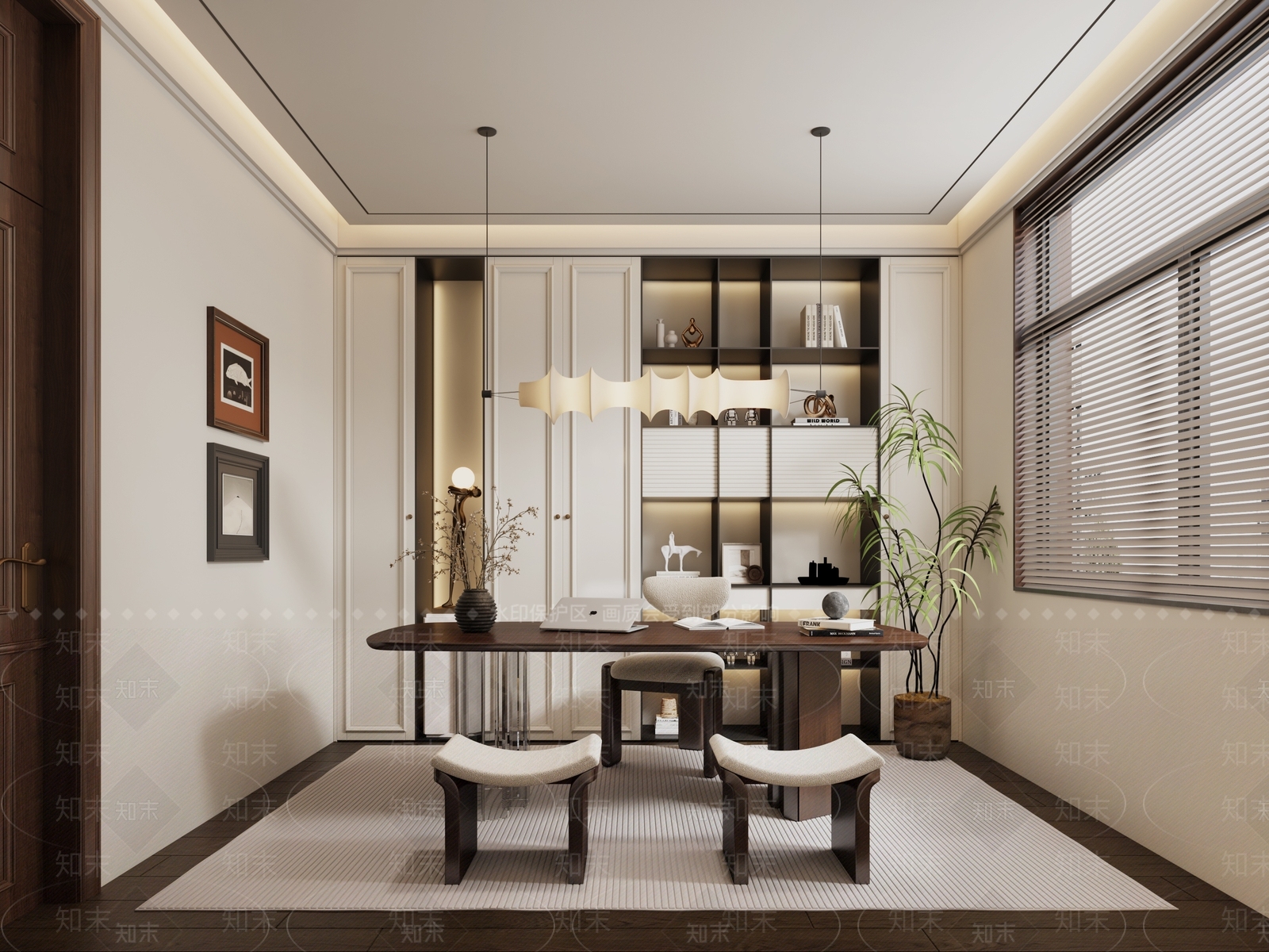 法式复古书房3D模型下载【ID:1197676484】