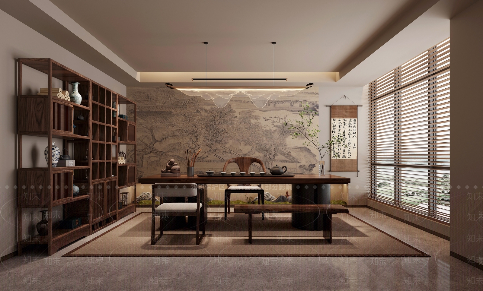 中式茶室3D模型下载【ID:1197680149】