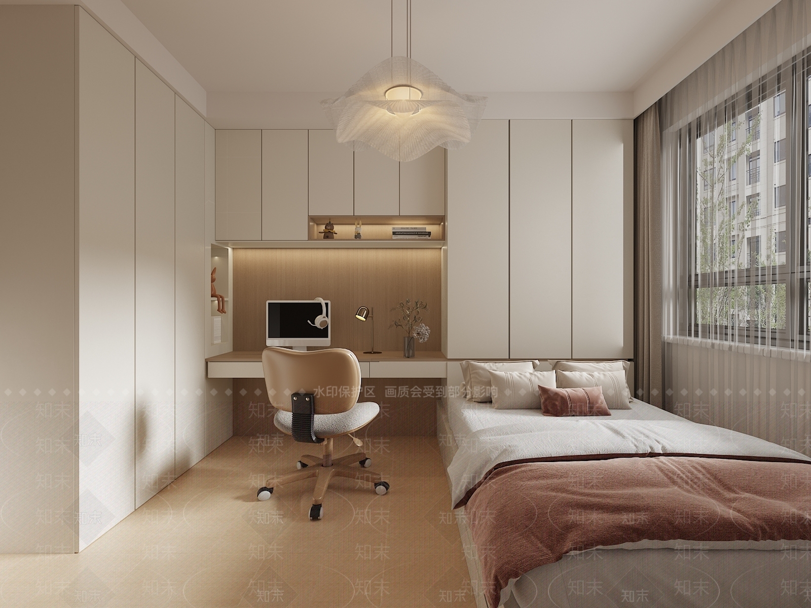 现代原木家居卧室3D模型下载【ID:1197680994】
